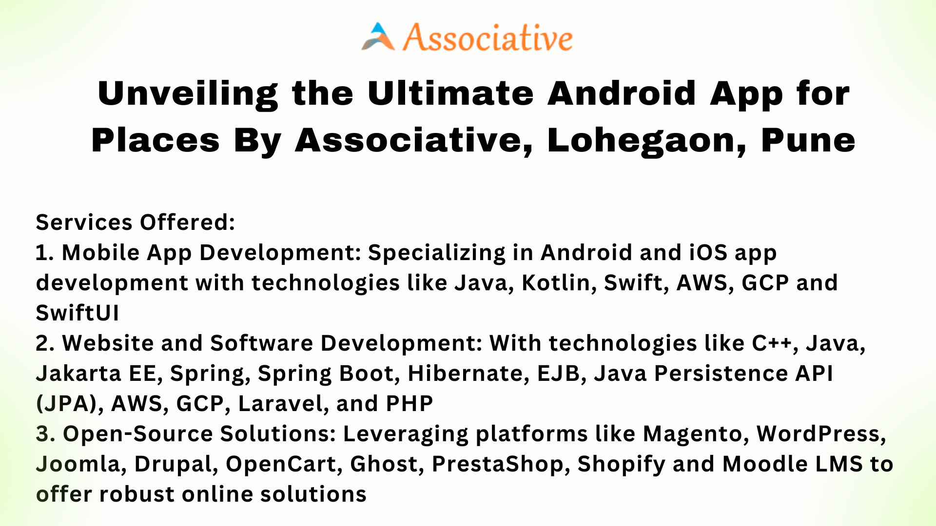 Unveiling the Ultimate Android App for Places By Associative, Lohegaon, Pune