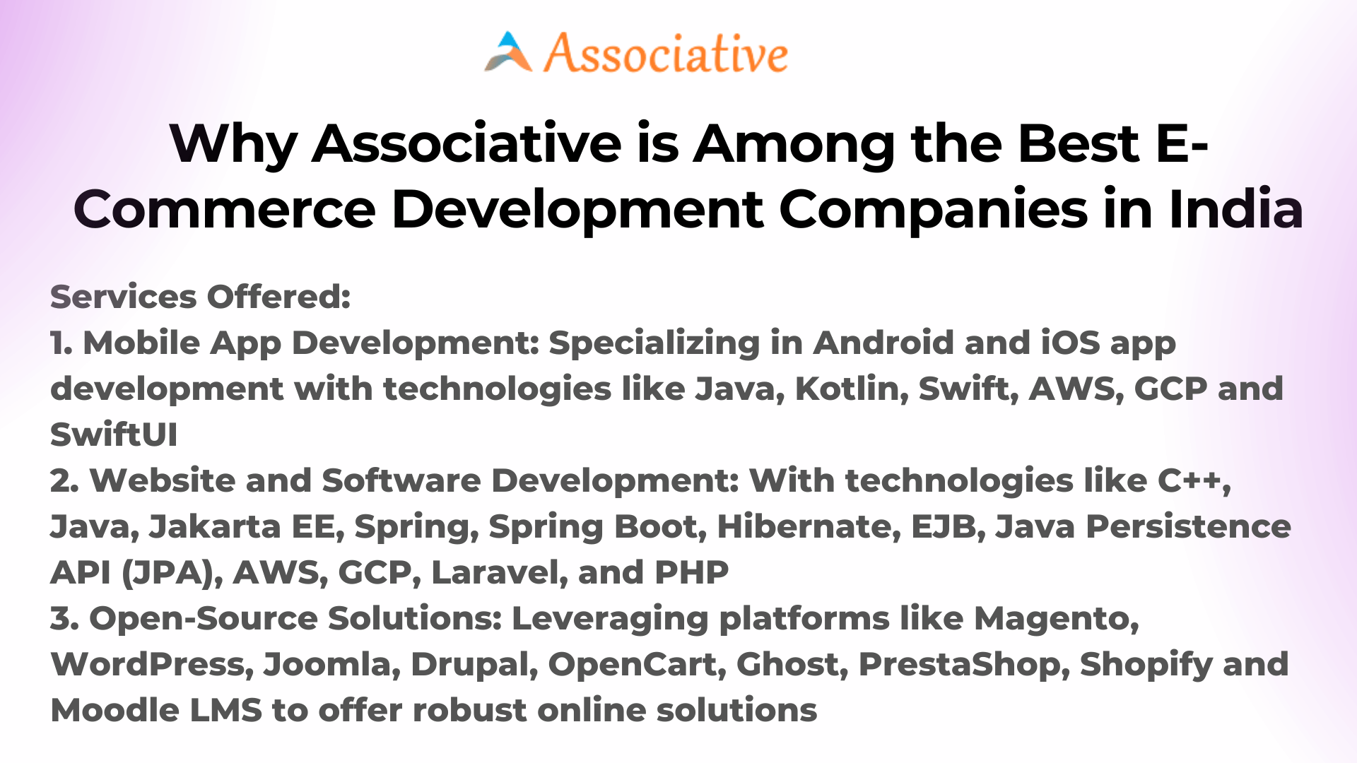 Why Associative is Among the Best E-Commerce Development Companies in India