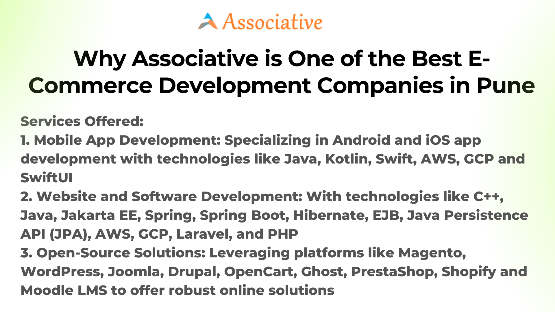 Why Associative is One of the Best E-Commerce Development Companies in Pune