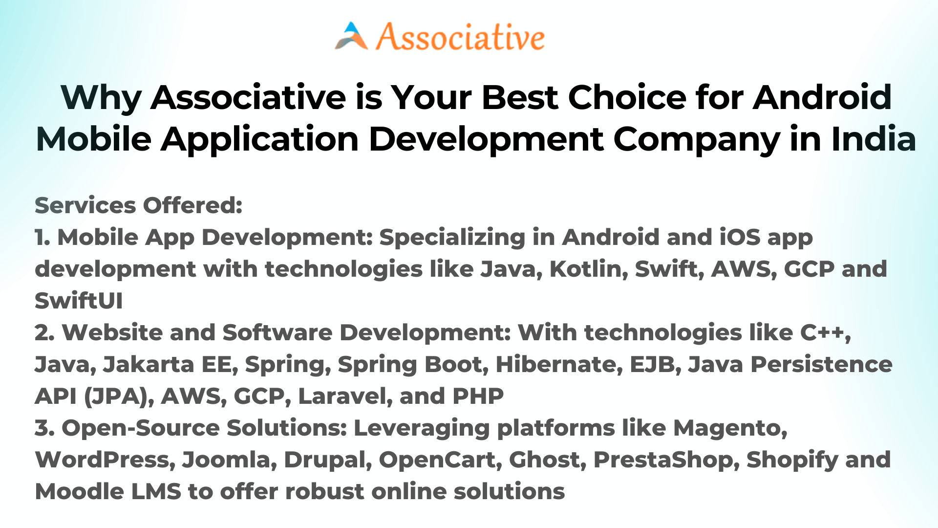 Why Associative is Your Best Choice for Android Mobile Application Development Company in India