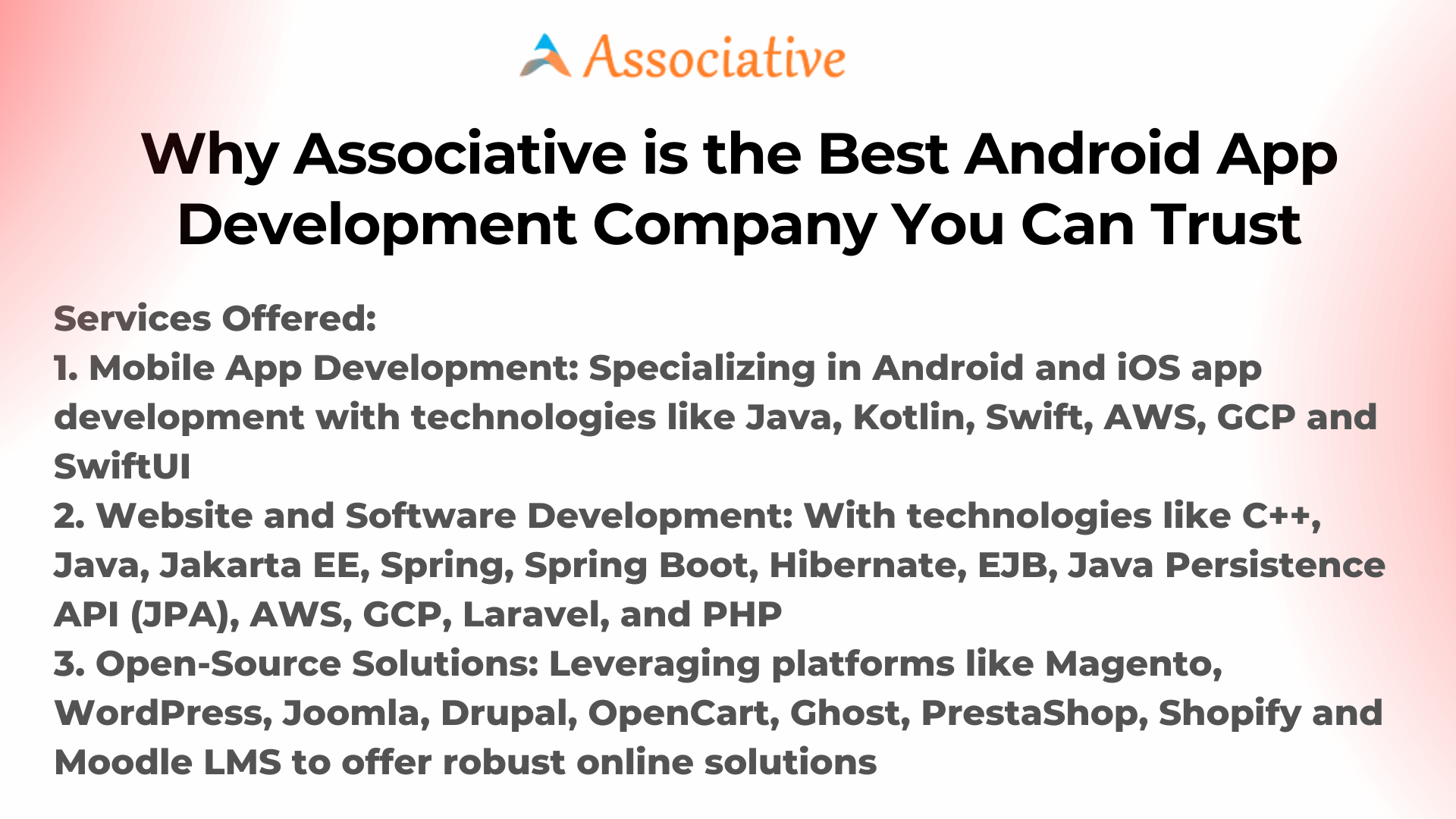 Why Associative is the Best Android App Development Company You Can Trust