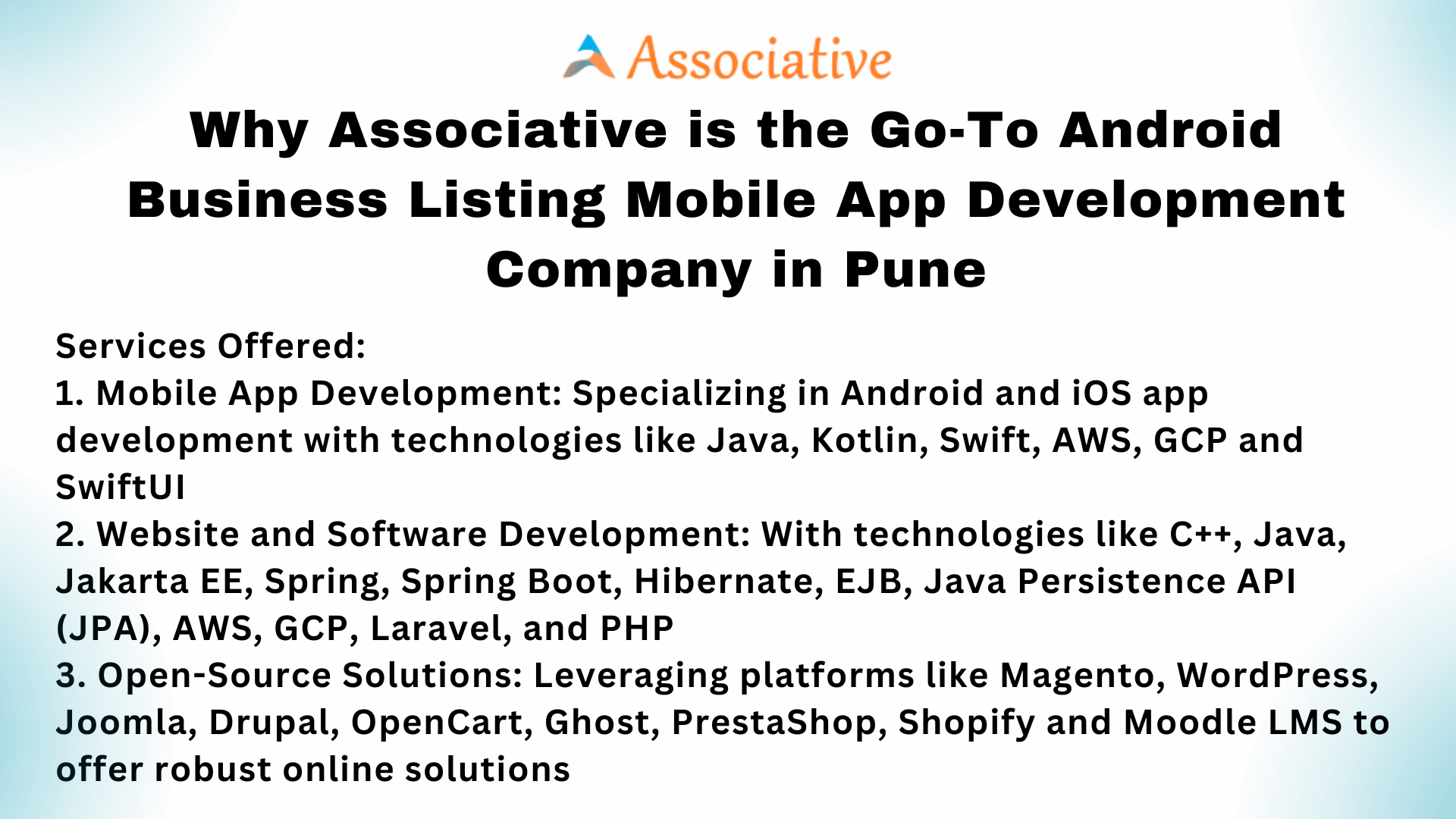 Why Associative is the Go-To Android Business Listing Mobile App Development Company in Pune