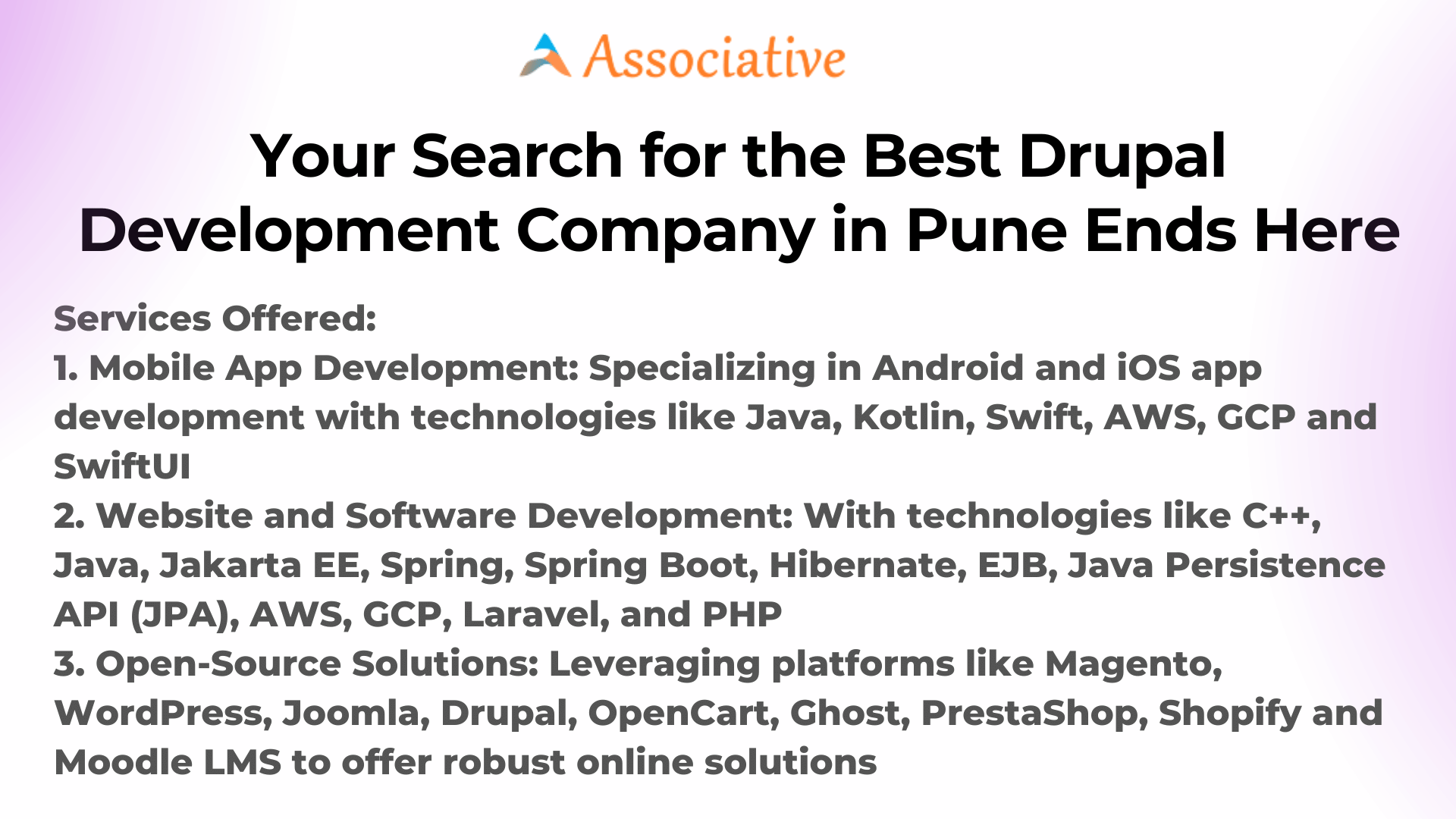 Your Search for the Best Drupal Development Company in Pune Ends Here
