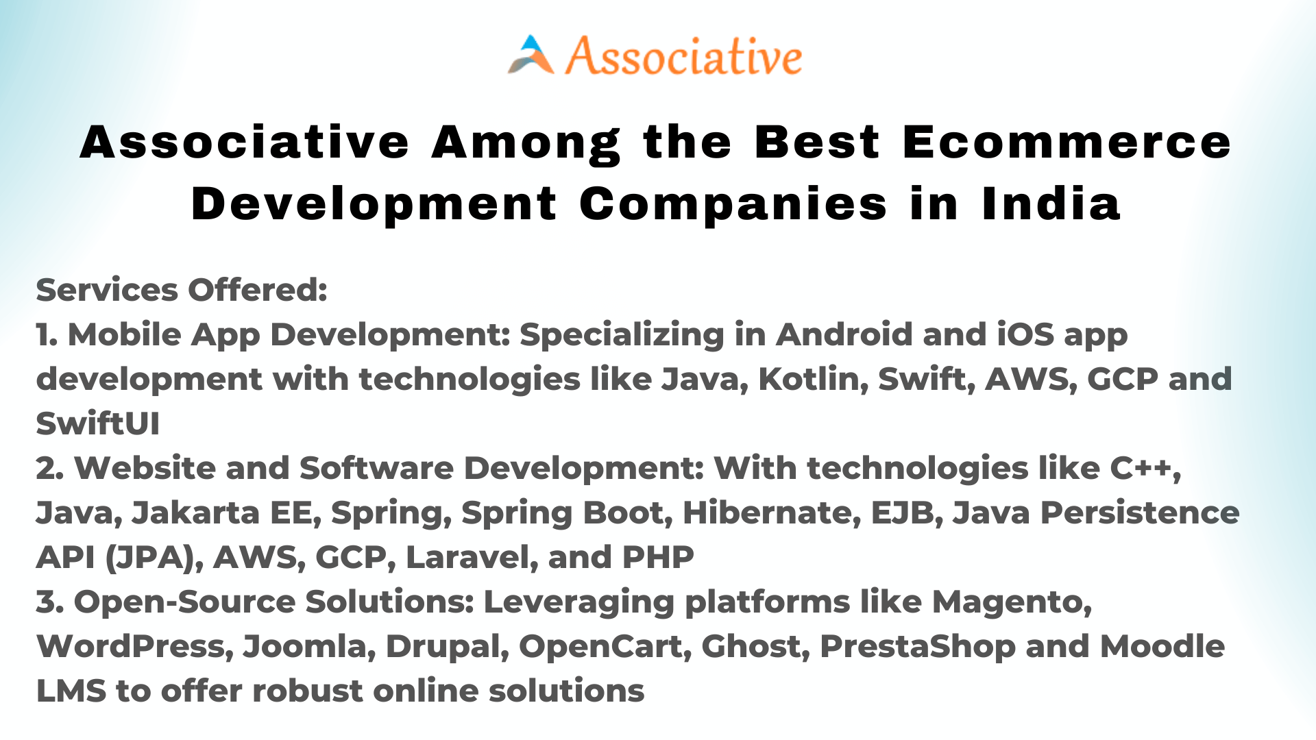 Associative Among the Best Ecommerce Development Companies in India