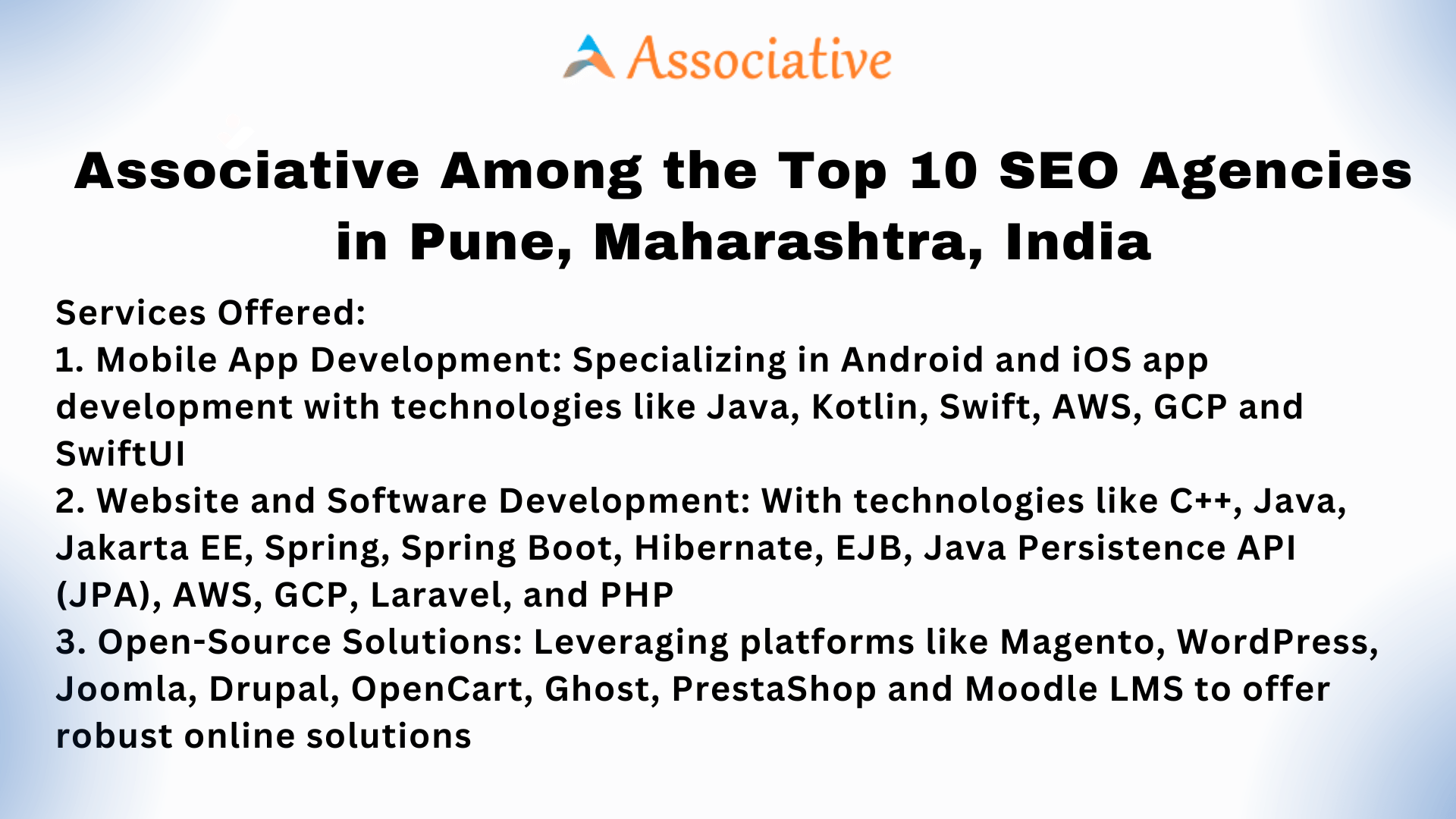Associative Among the Top 10 SEO Agencies in Pune Maharashtra India