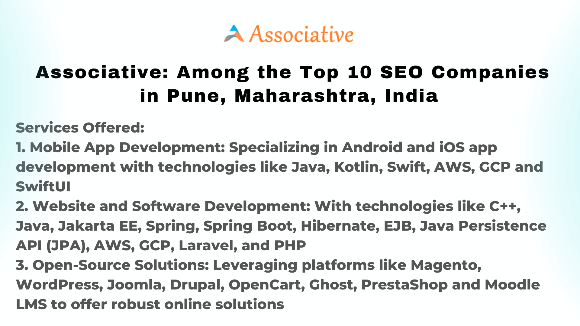 Associative Among the Top 10 SEO Companies in Pune Maharashtra India