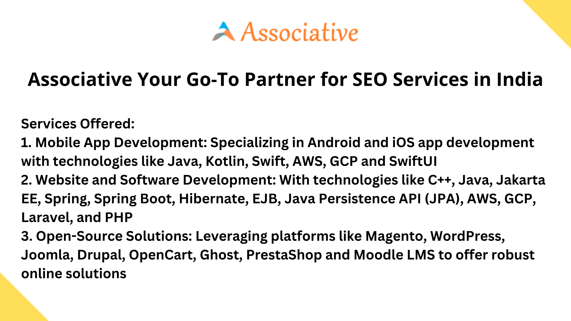 Associative Your Go-To Partner for SEO Services in India