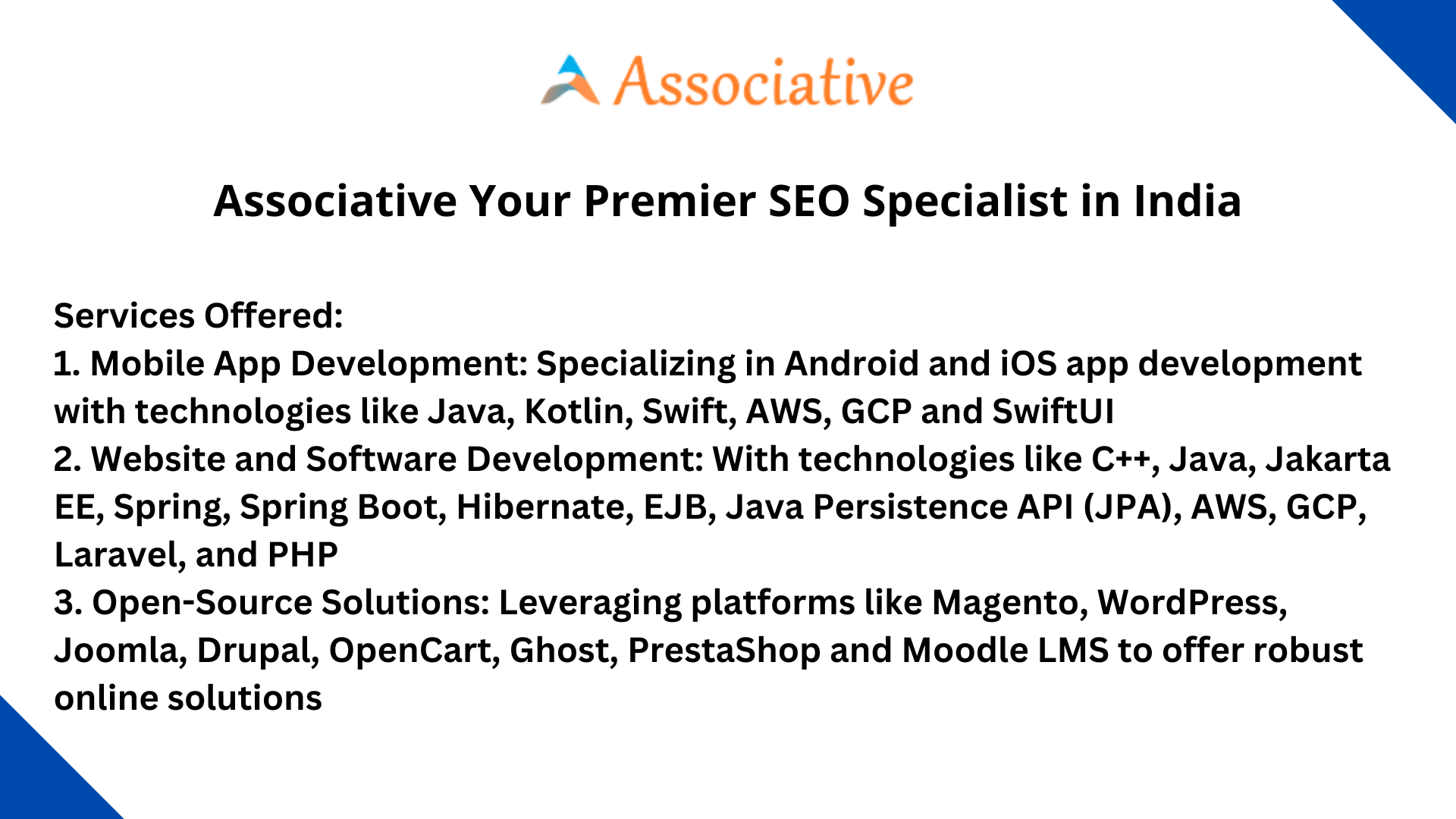 Associative Your Premier SEO Specialist in India