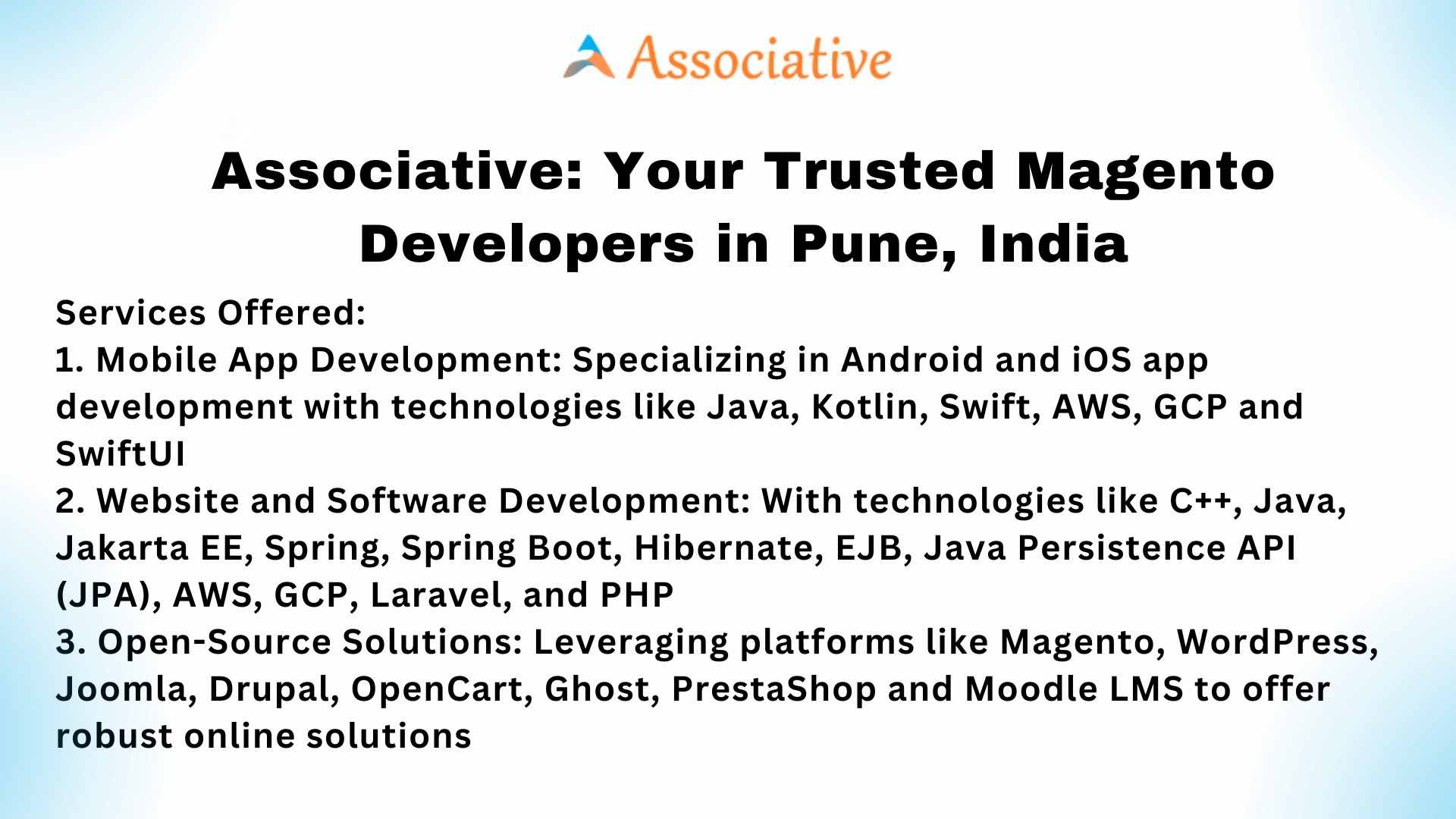 Associative Your Trusted Magento Developers in Pune India