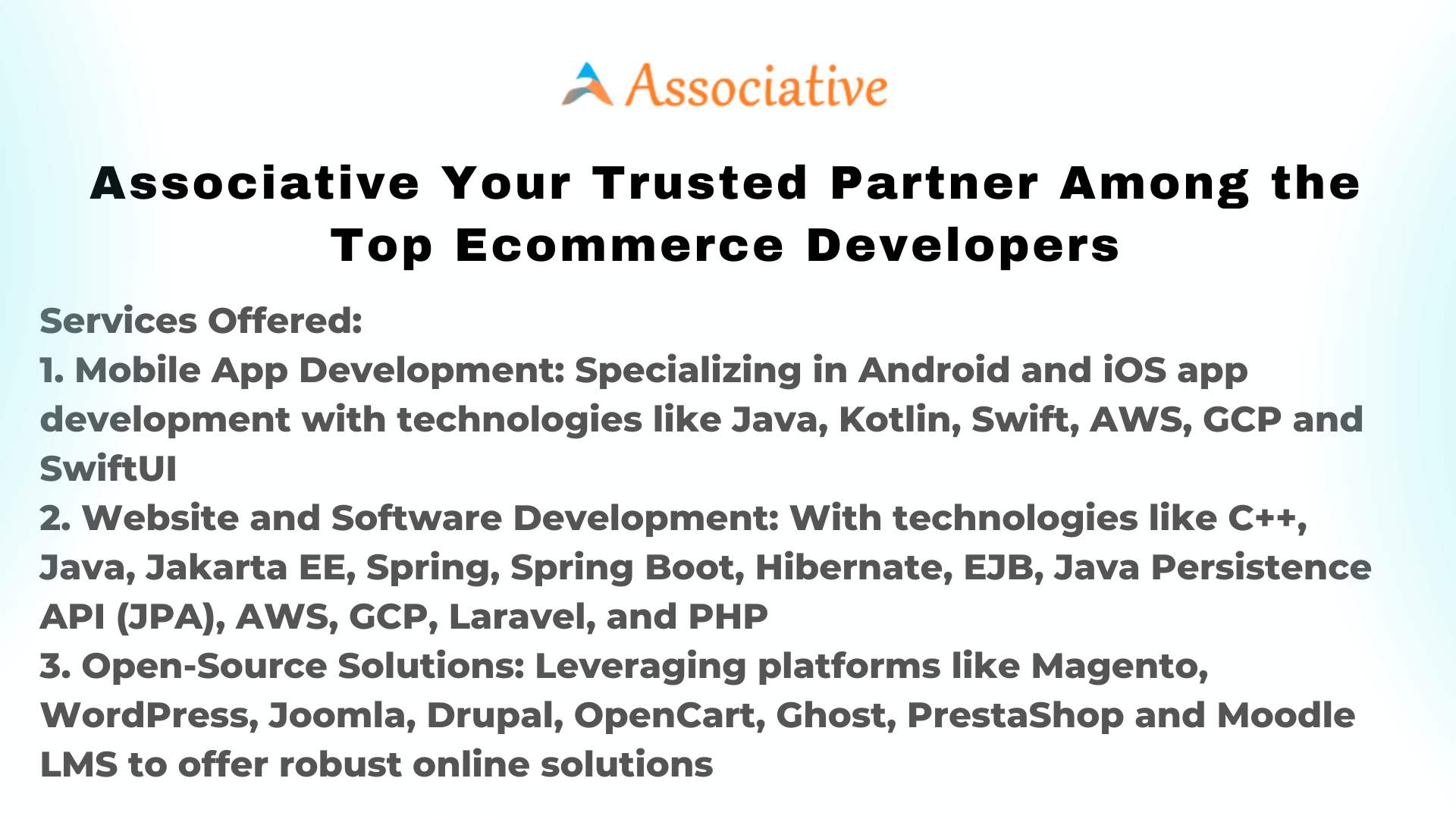 Associative Your Trusted Partner Among the Top Ecommerce Developers