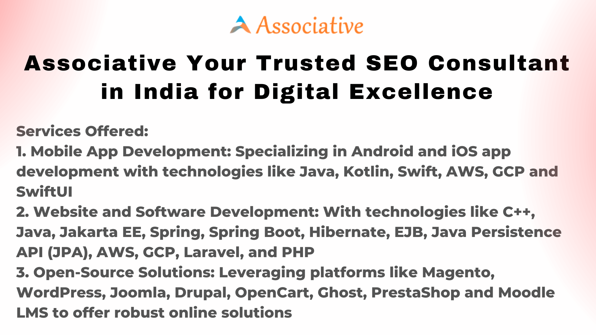 Associative Your Trusted SEO Consultant in India for Digital Excellence