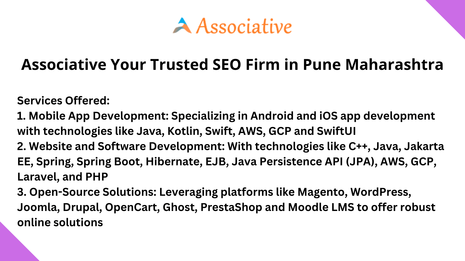 Associative Your Trusted SEO Firm in Pune Maharashtra