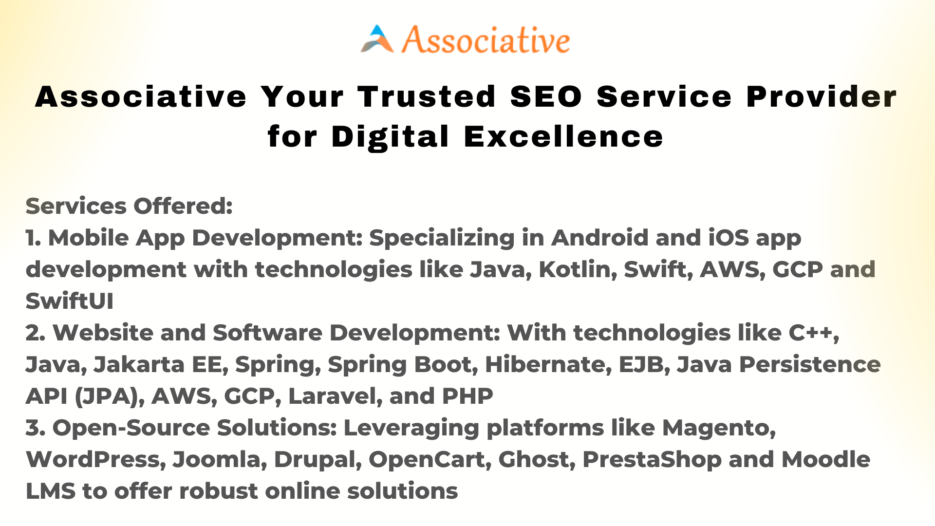 Associative Your Trusted SEO Service Provider for Digital Excellence
