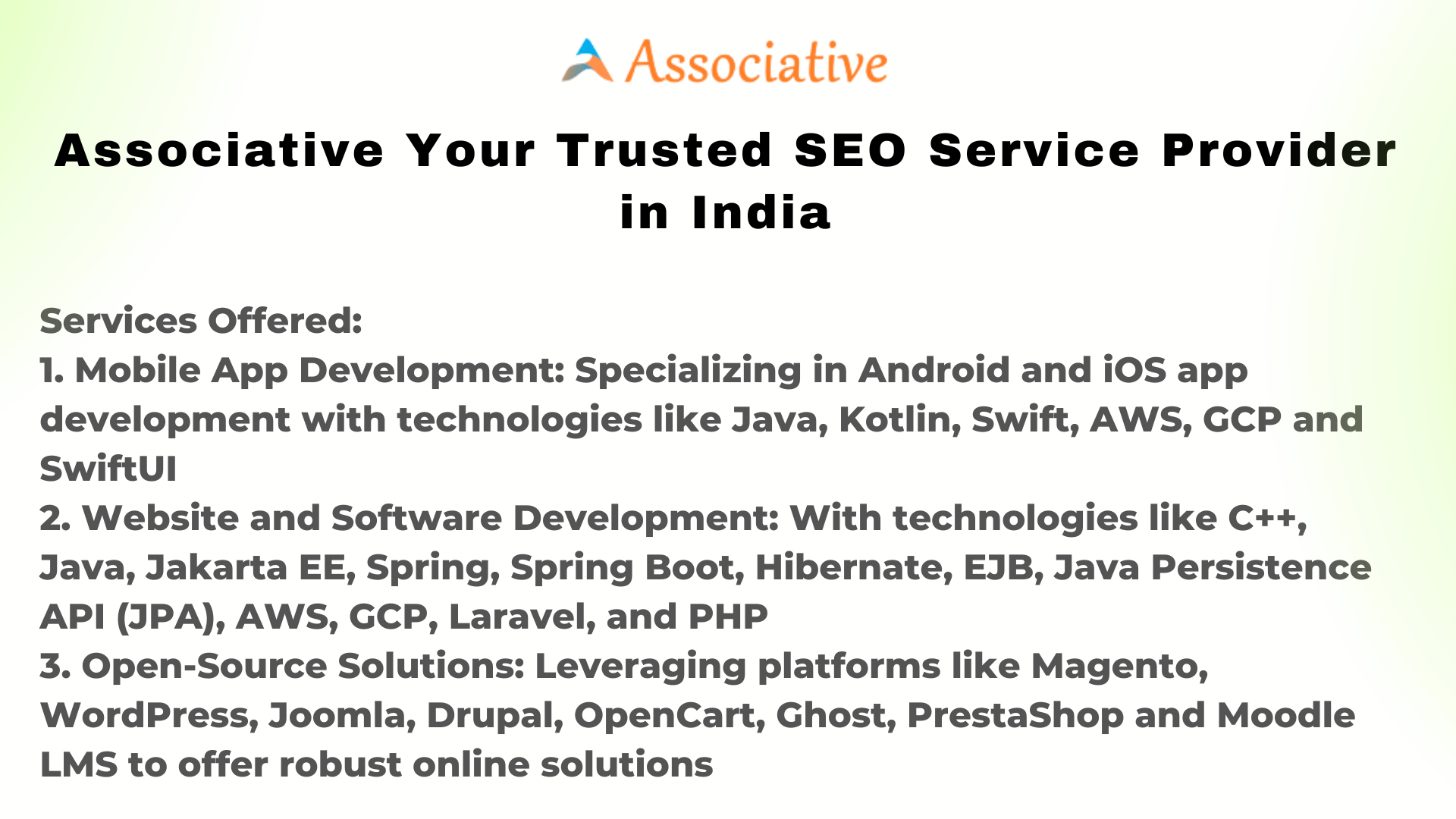 Associative Your Trusted SEO Service Provider in India