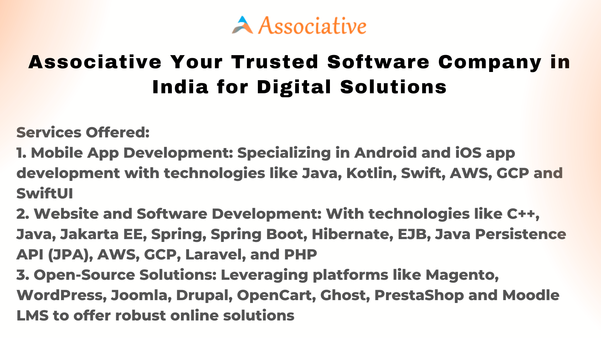 Associative Your Trusted Software Company in India for Digital Solutions