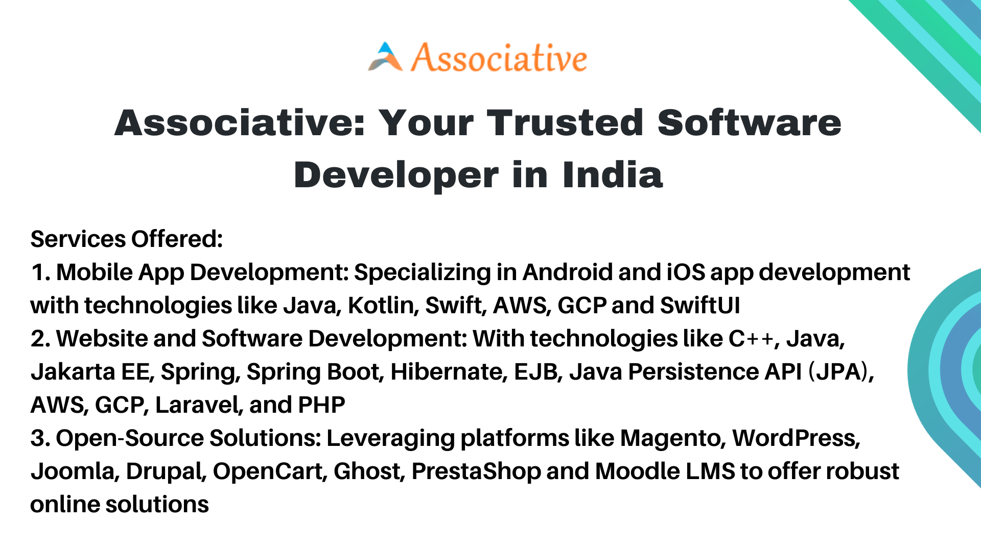 Associative Your Trusted Software Developer in India