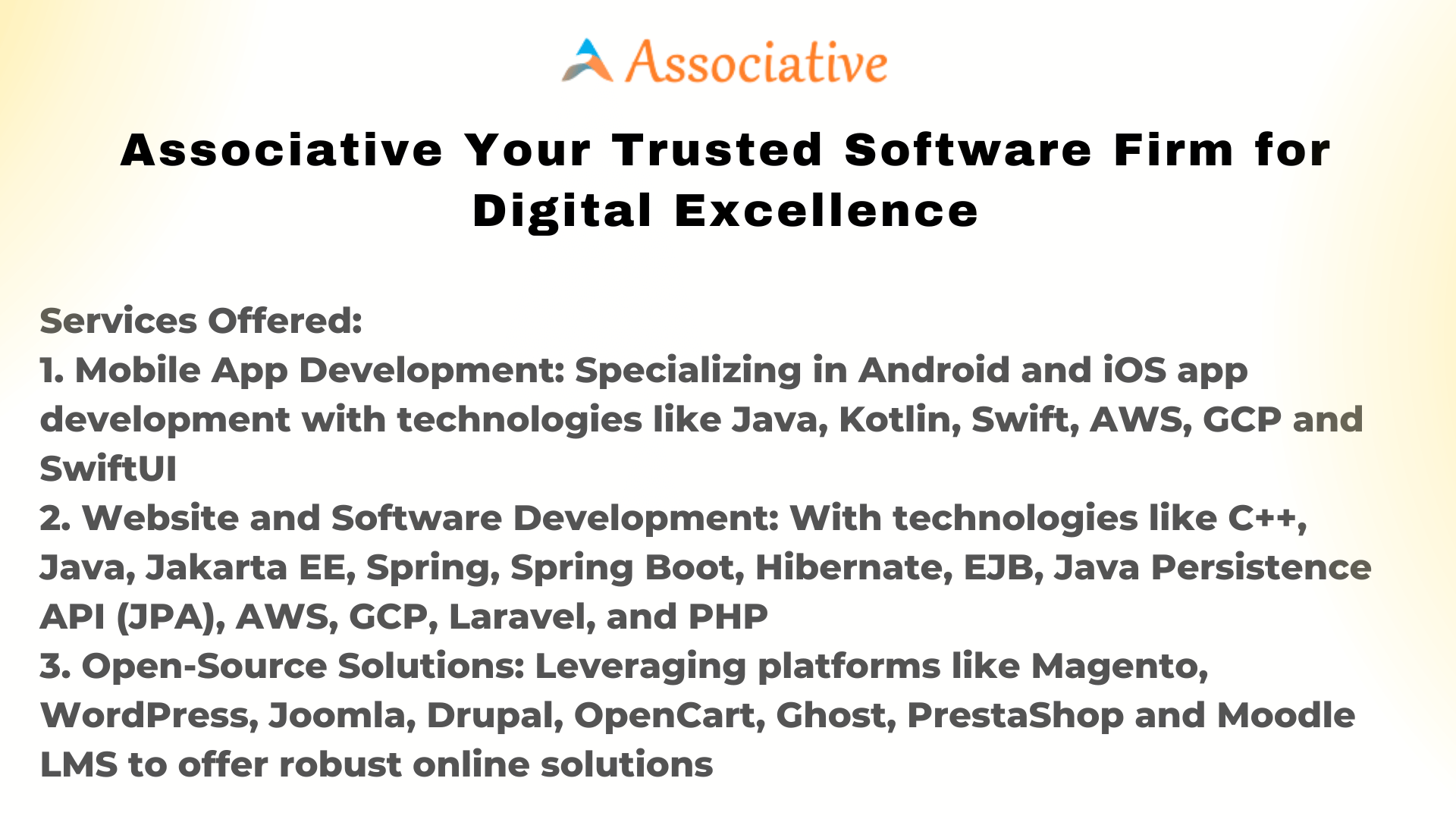 Associative Your Trusted Software Firm for Digital Excellence