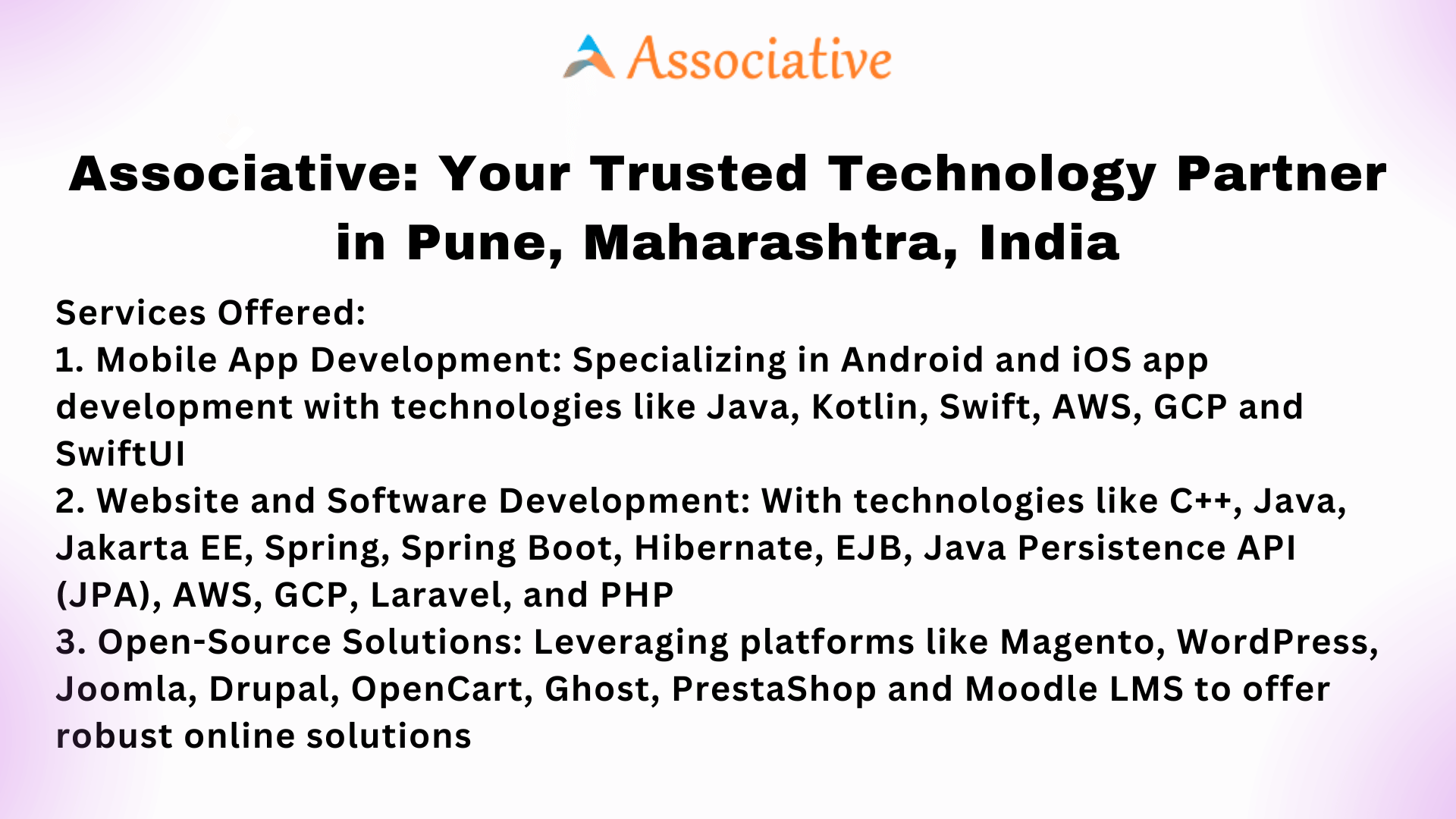 Associative Your Trusted Technology Partner in Pune Maharashtra India