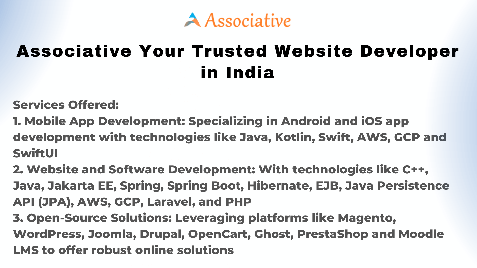 Associative Your Trusted Website Developer in India