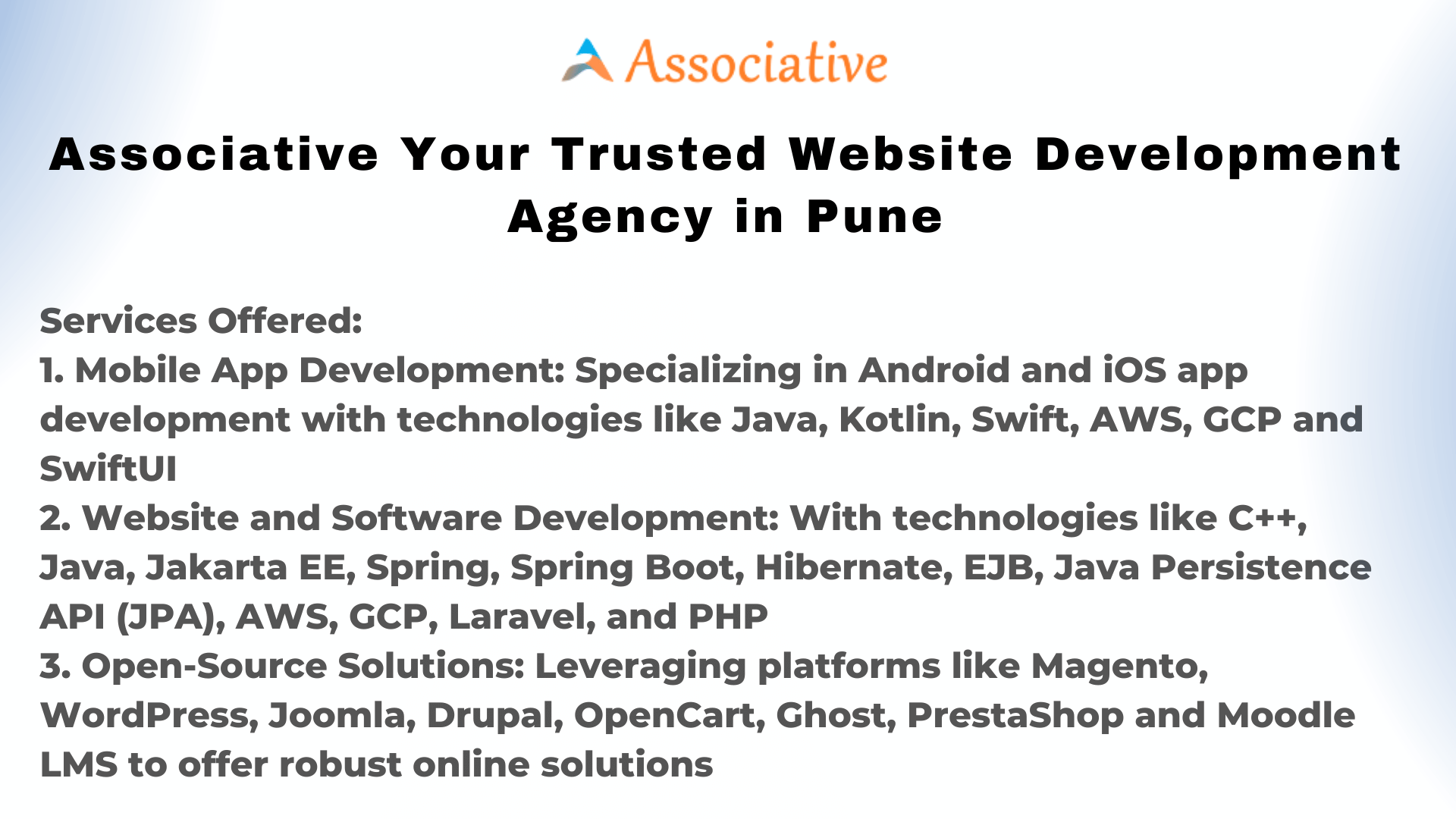 Associative Your Trusted Website Development Agency in Pune
