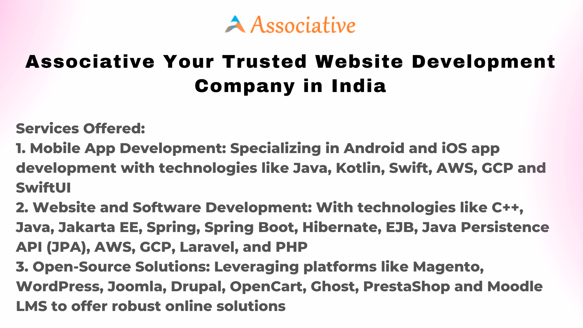 Associative Your Trusted Website Development Company in India