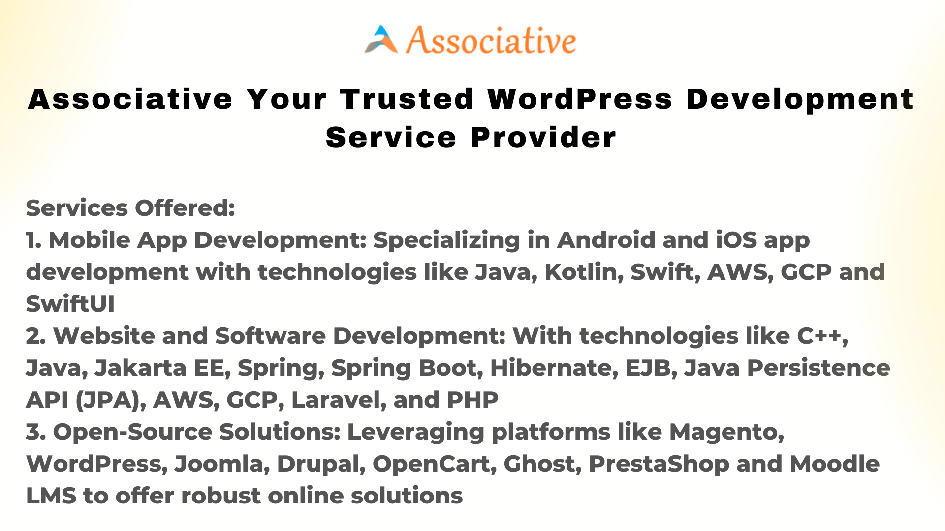 Associative Your Trusted WordPress Development Service Provider