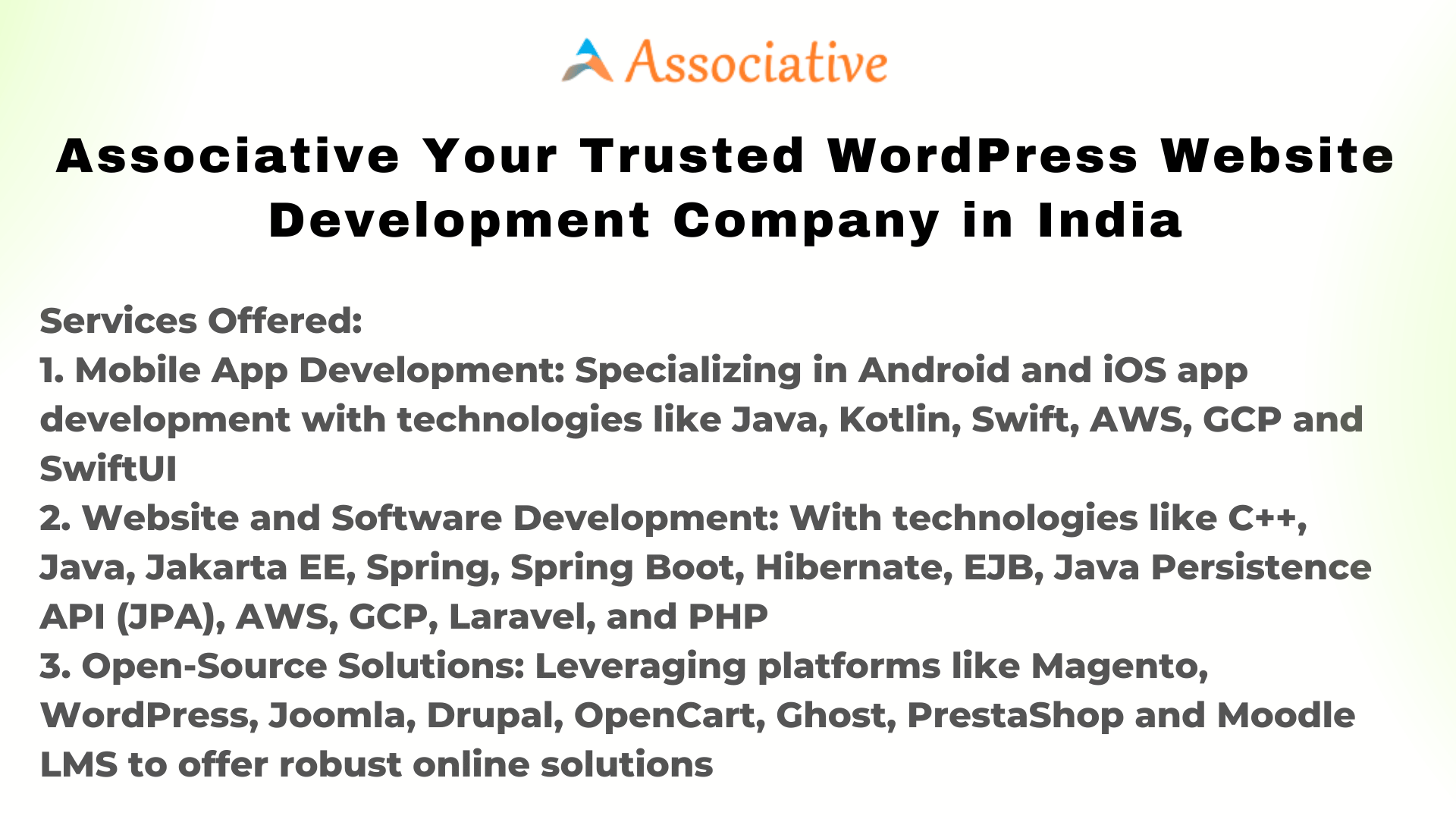 Associative Your Trusted WordPress Website Development Company in India