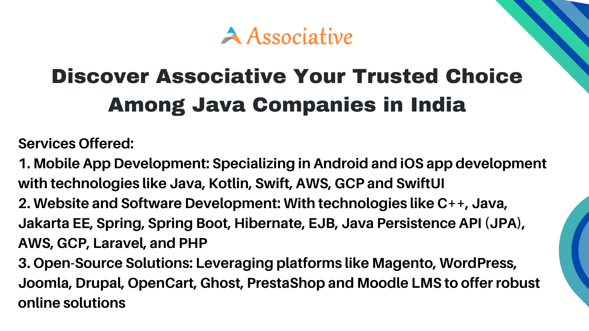 Discover Associative Your Trusted Choice Among Java Companies in India