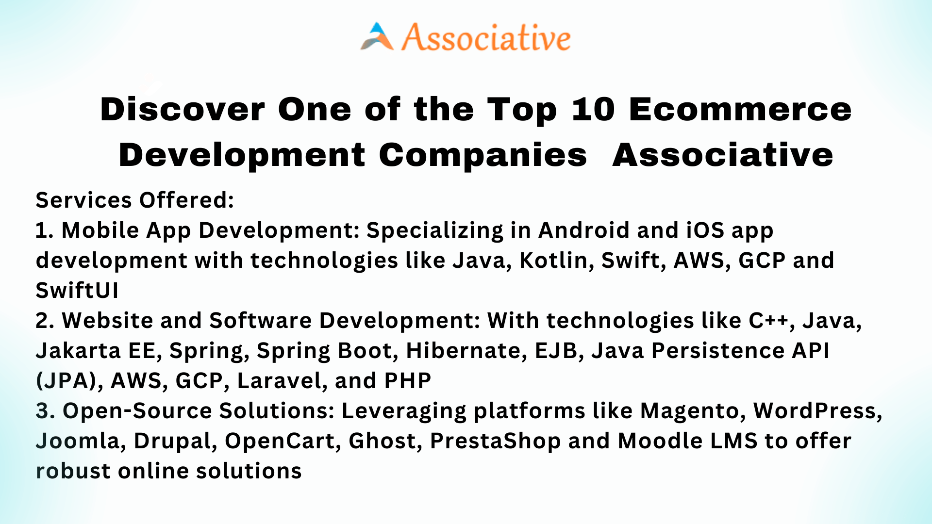 Discover One of the Top 10 Ecommerce Development Companies Associative