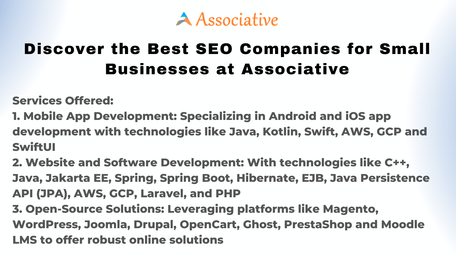Discover the Best SEO Companies for Small Businesses at Associative