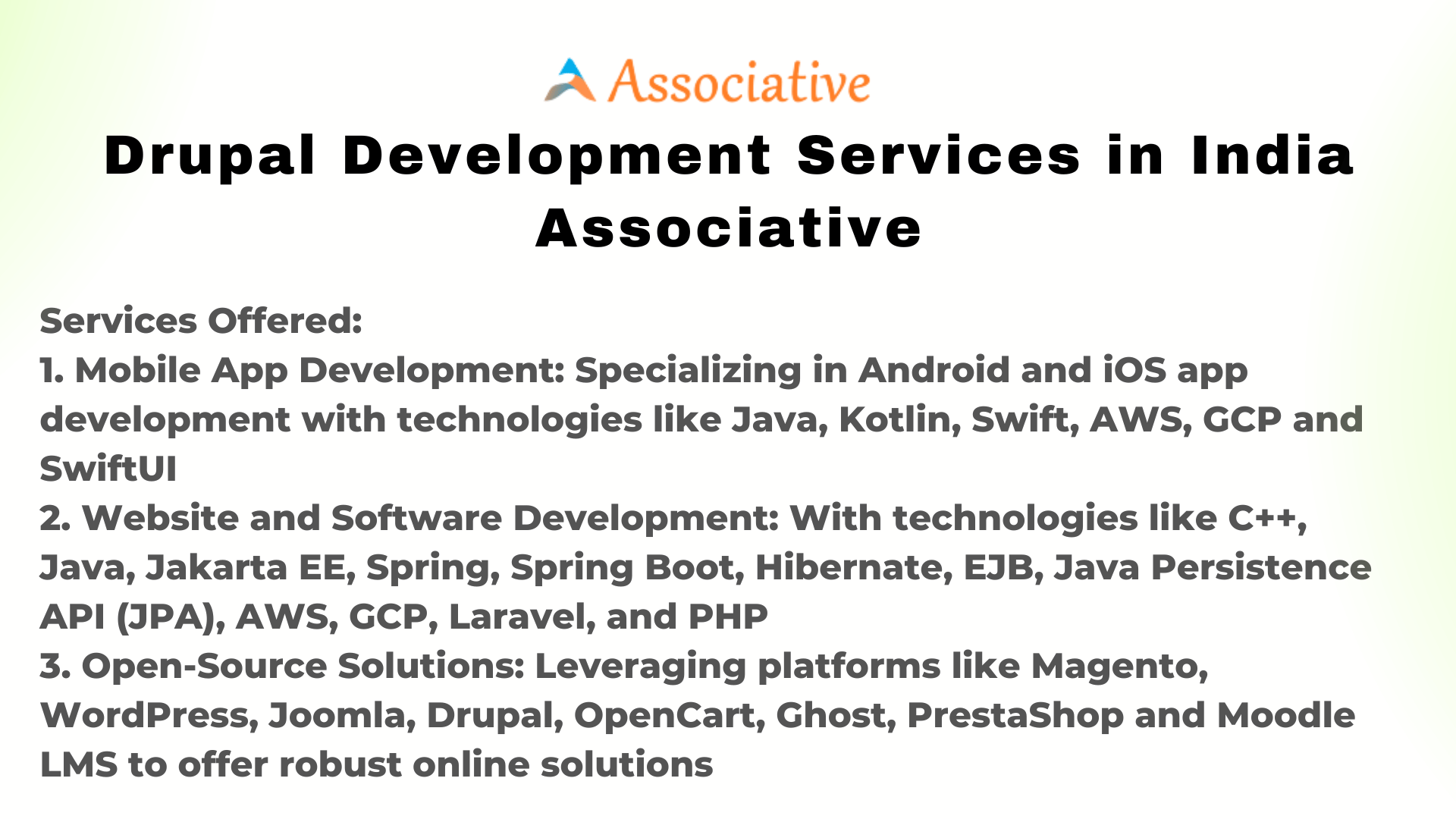 Drupal Development Services in India Associative