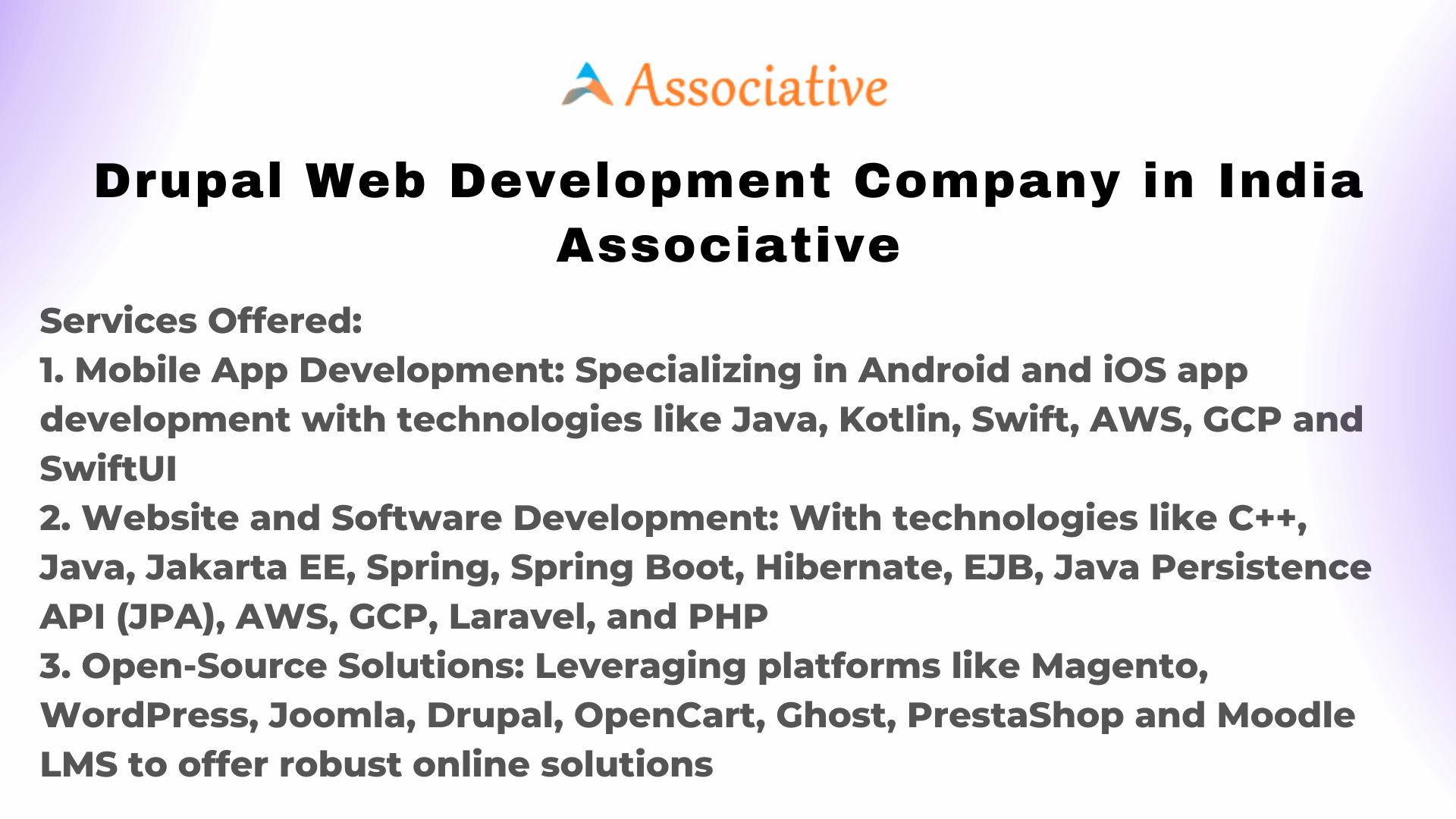 Drupal Web Development Company in India Associative