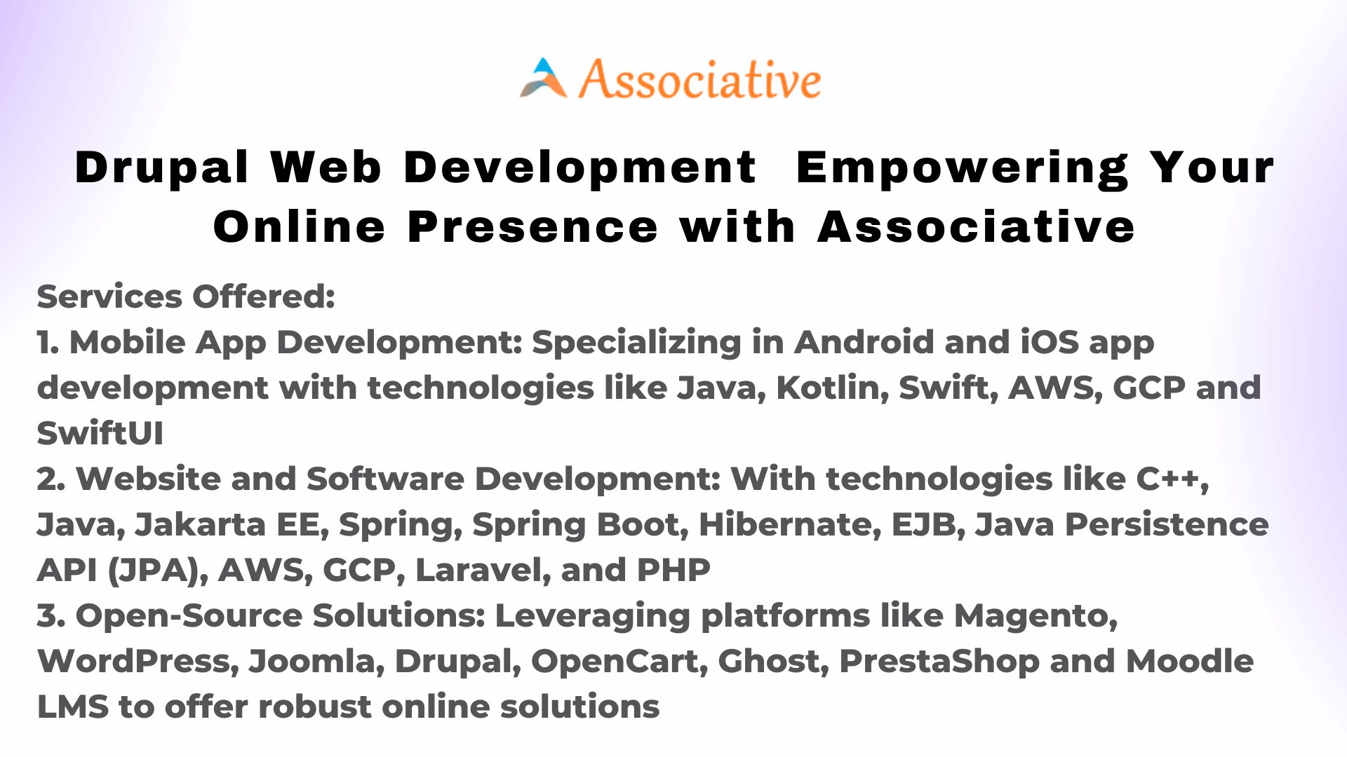 Drupal Web Development Empowering Your Online Presence with Associative