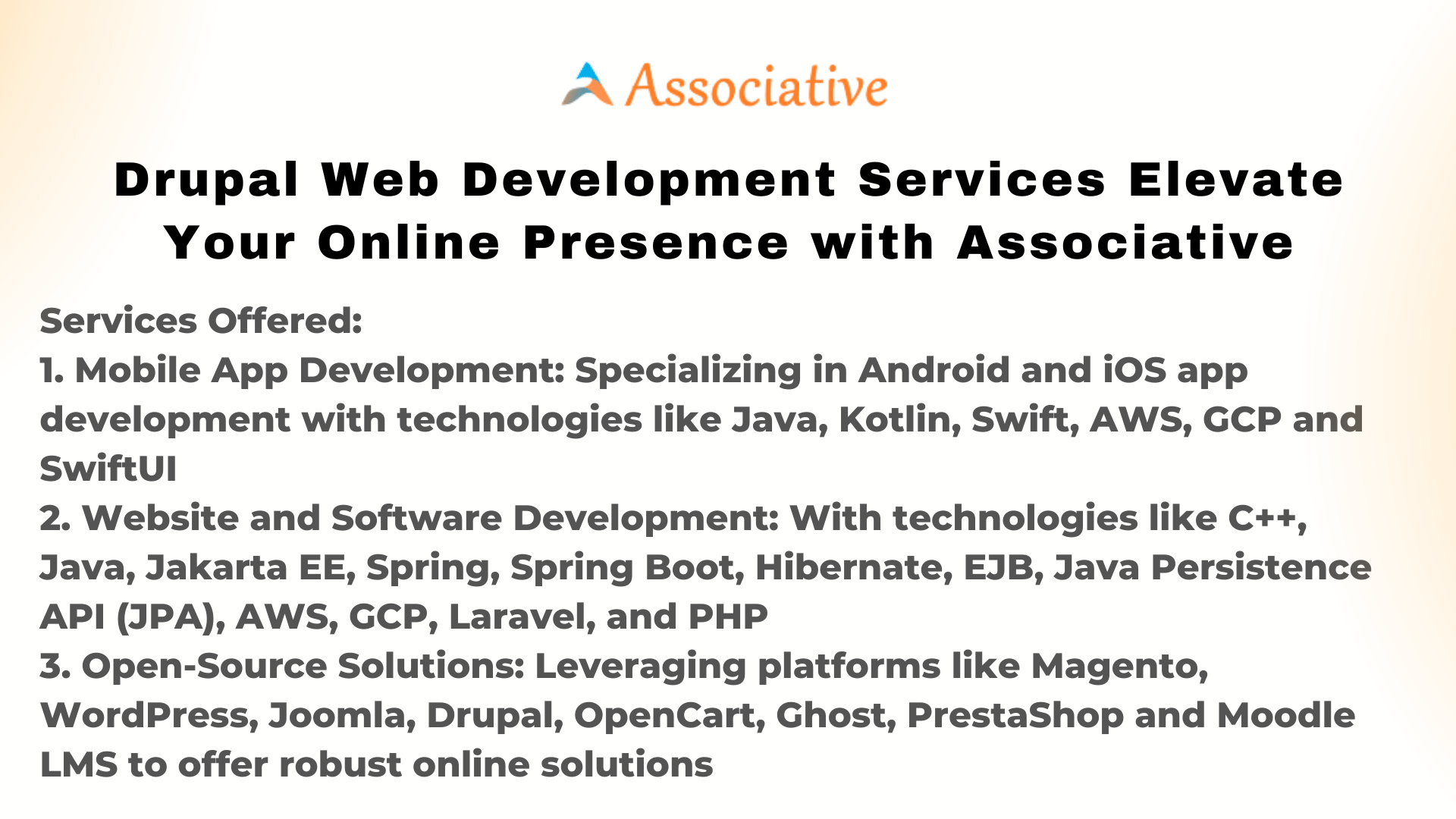 Drupal Web Development Services Elevate Your Online Presence with Associative