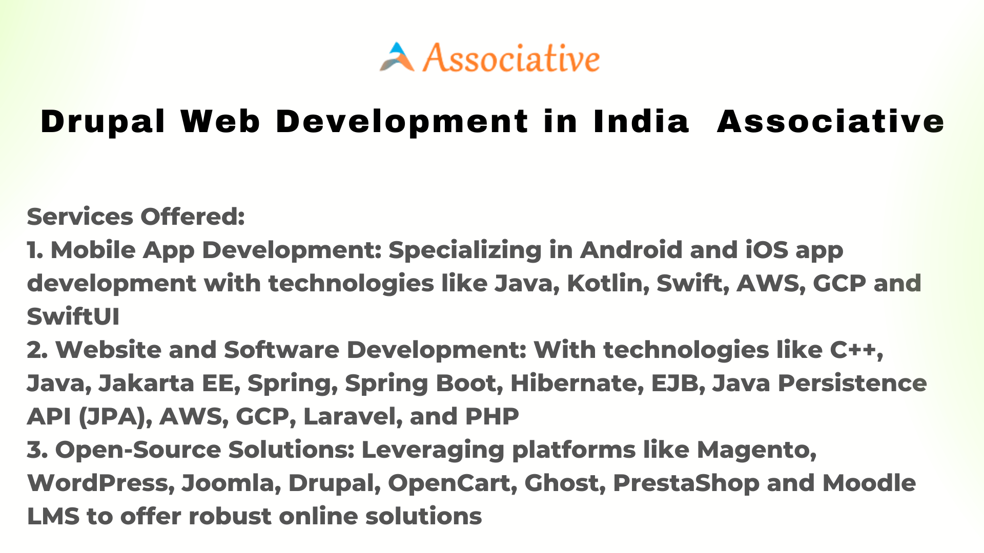 Drupal Web Development in India Associative