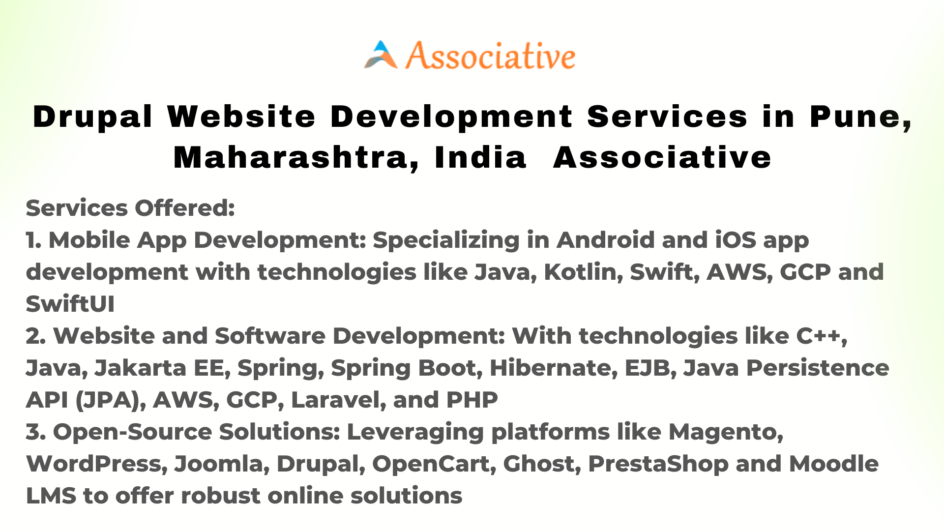 Drupal Website Development Services in Pune, Maharashtra, India Associative