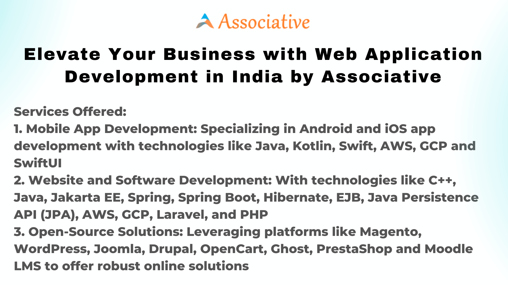 Elevate Your Business with Web Application Development in India by Associative