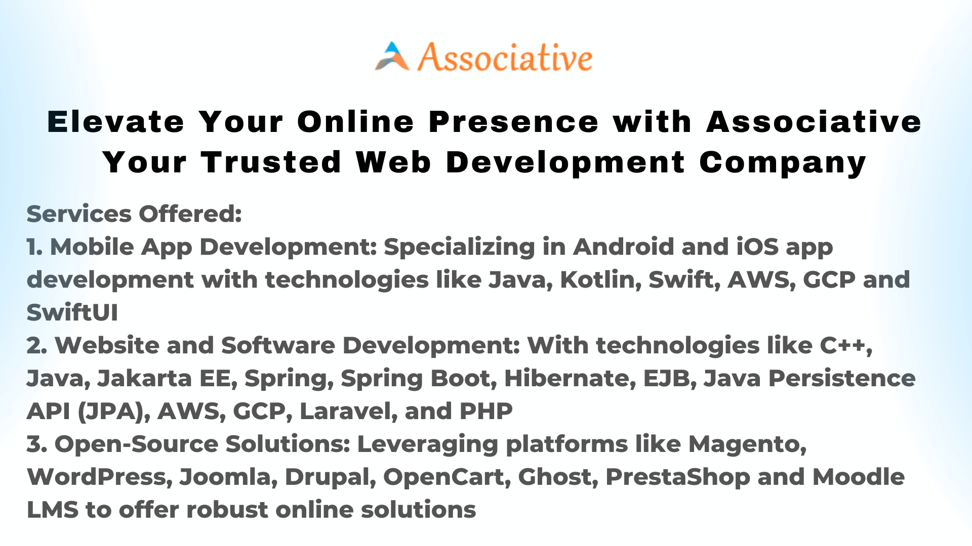 Elevate Your Online Presence with Associative Your Trusted Web Development Company