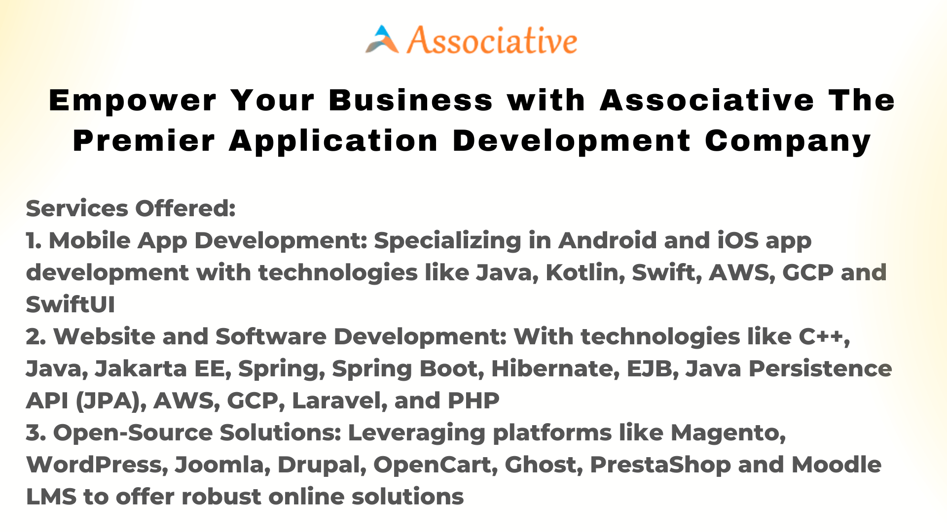 Empower Your Business with Associative The Premier Application Development Company