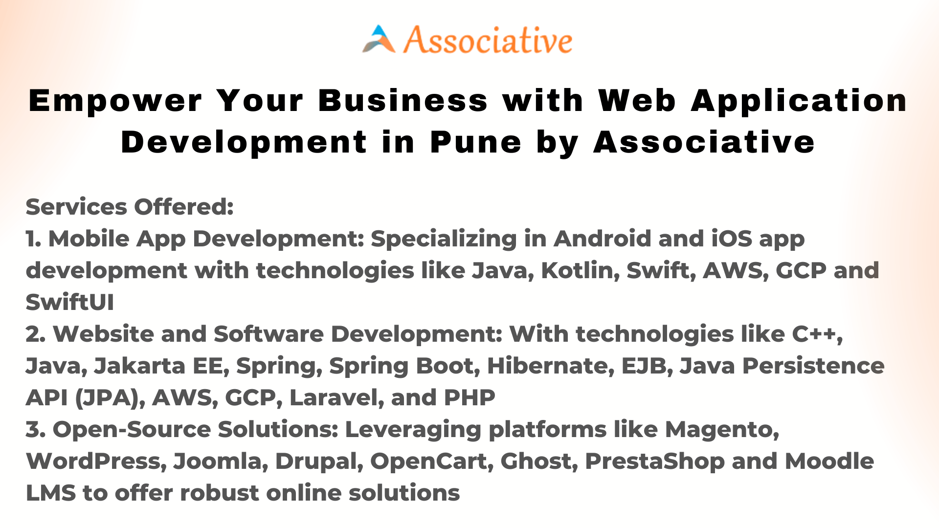 Empower Your Business with Web Application Development in Pune by Associative
