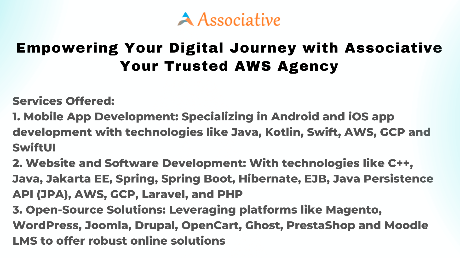 Empowering Your Digital Journey with Associative Your Trusted AWS Agency
