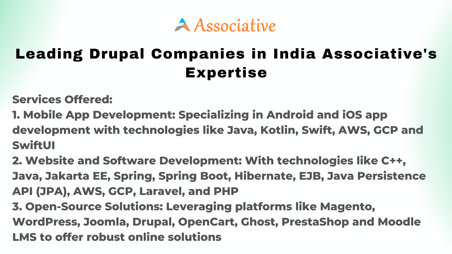Leading Drupal Companies in India Associative's Expertise