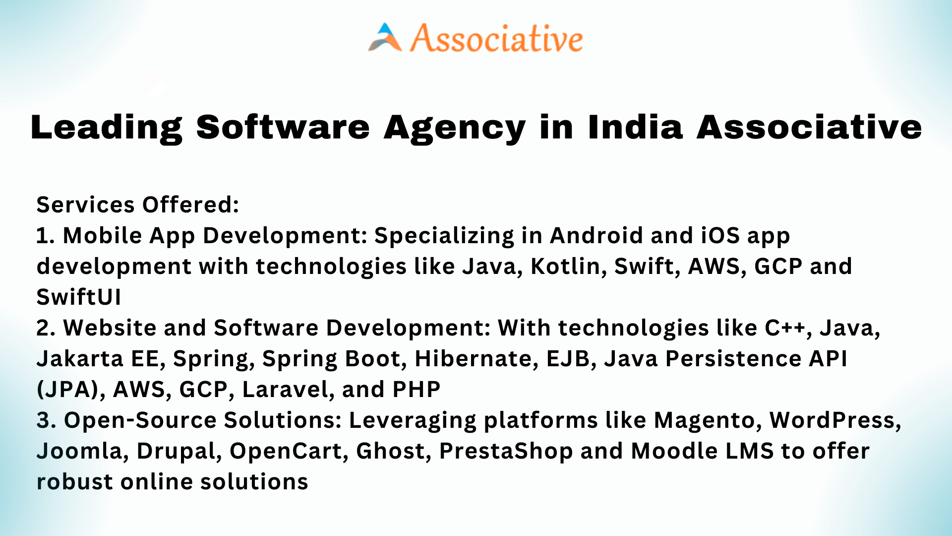 Leading Software Agency in India Associative