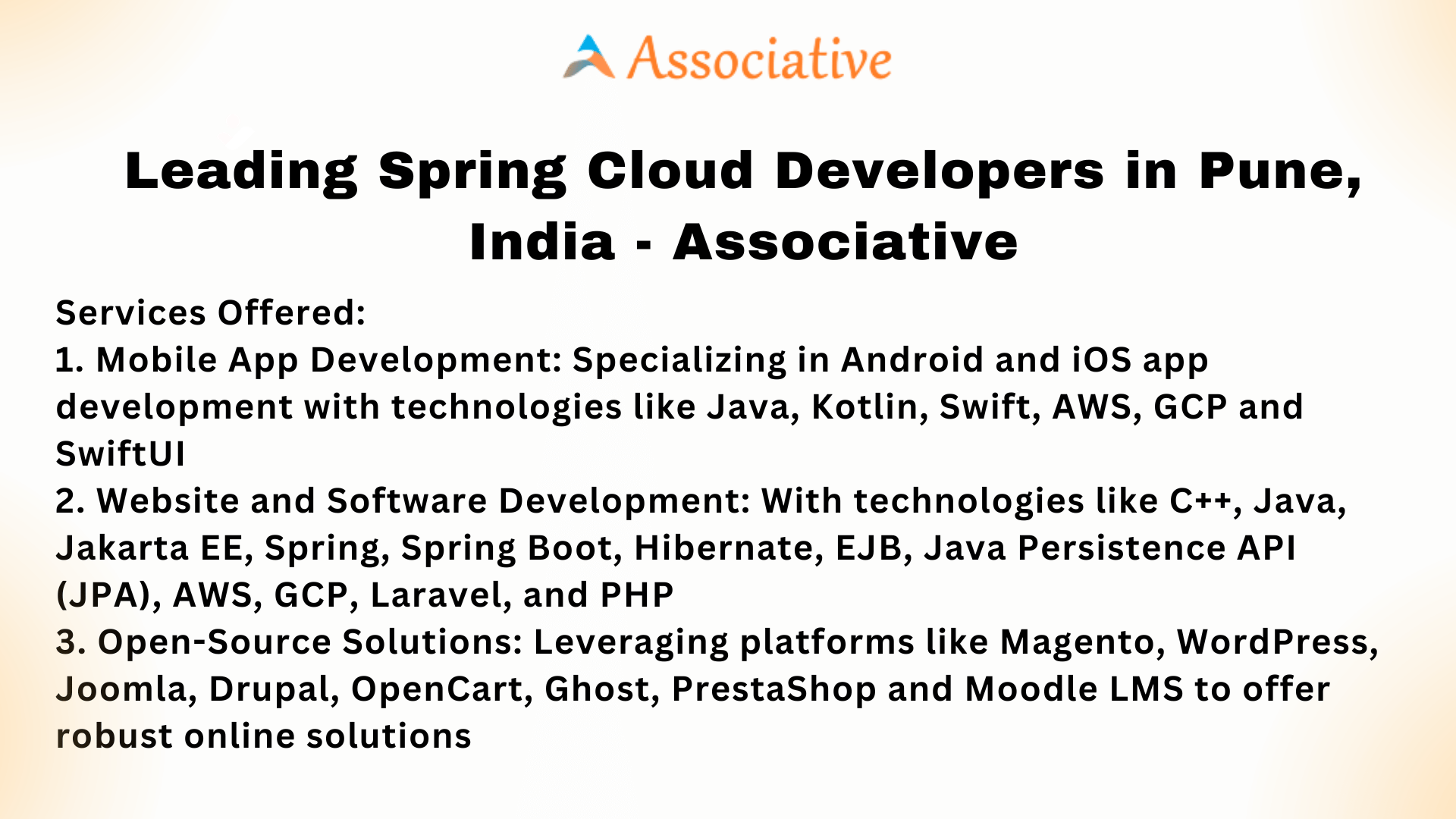 Leading Spring Cloud Developers in Pune India Associative
