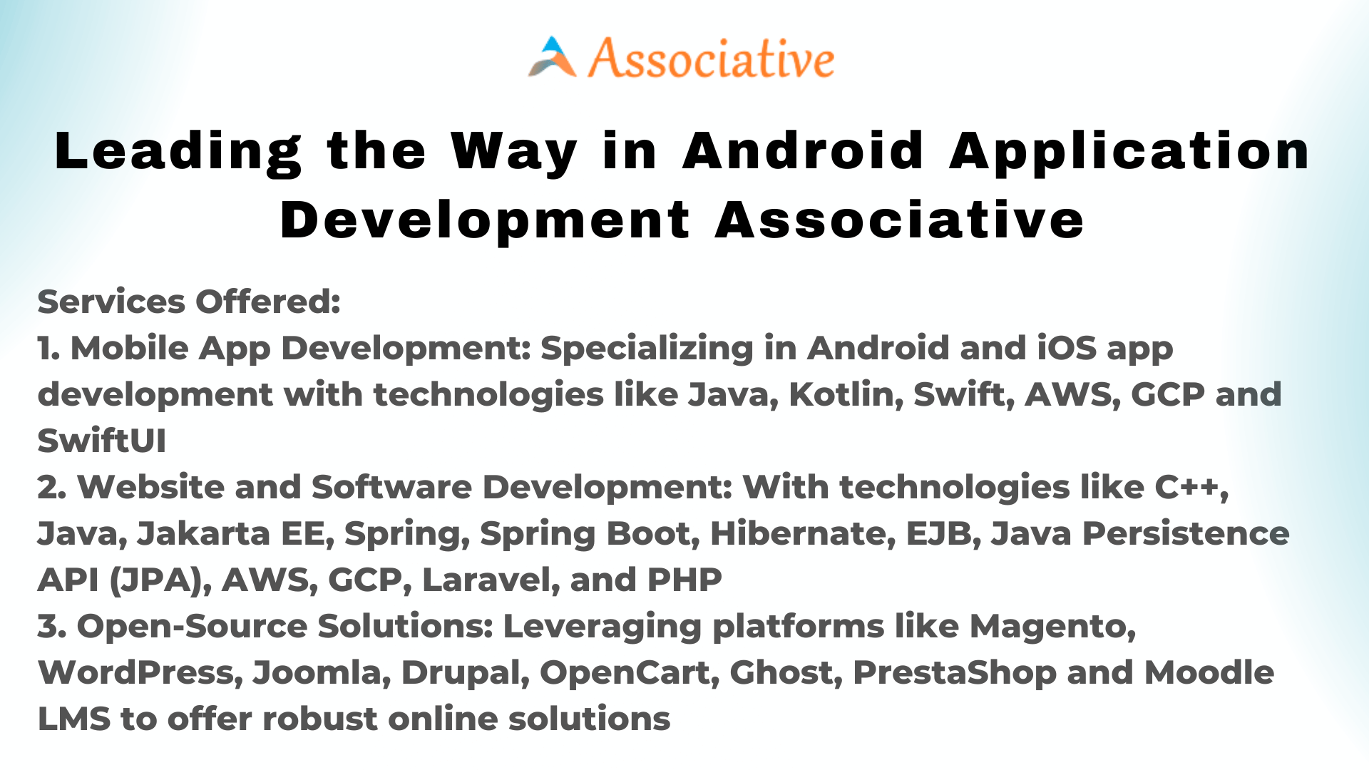 Leading the Way in Android Application Development Associative