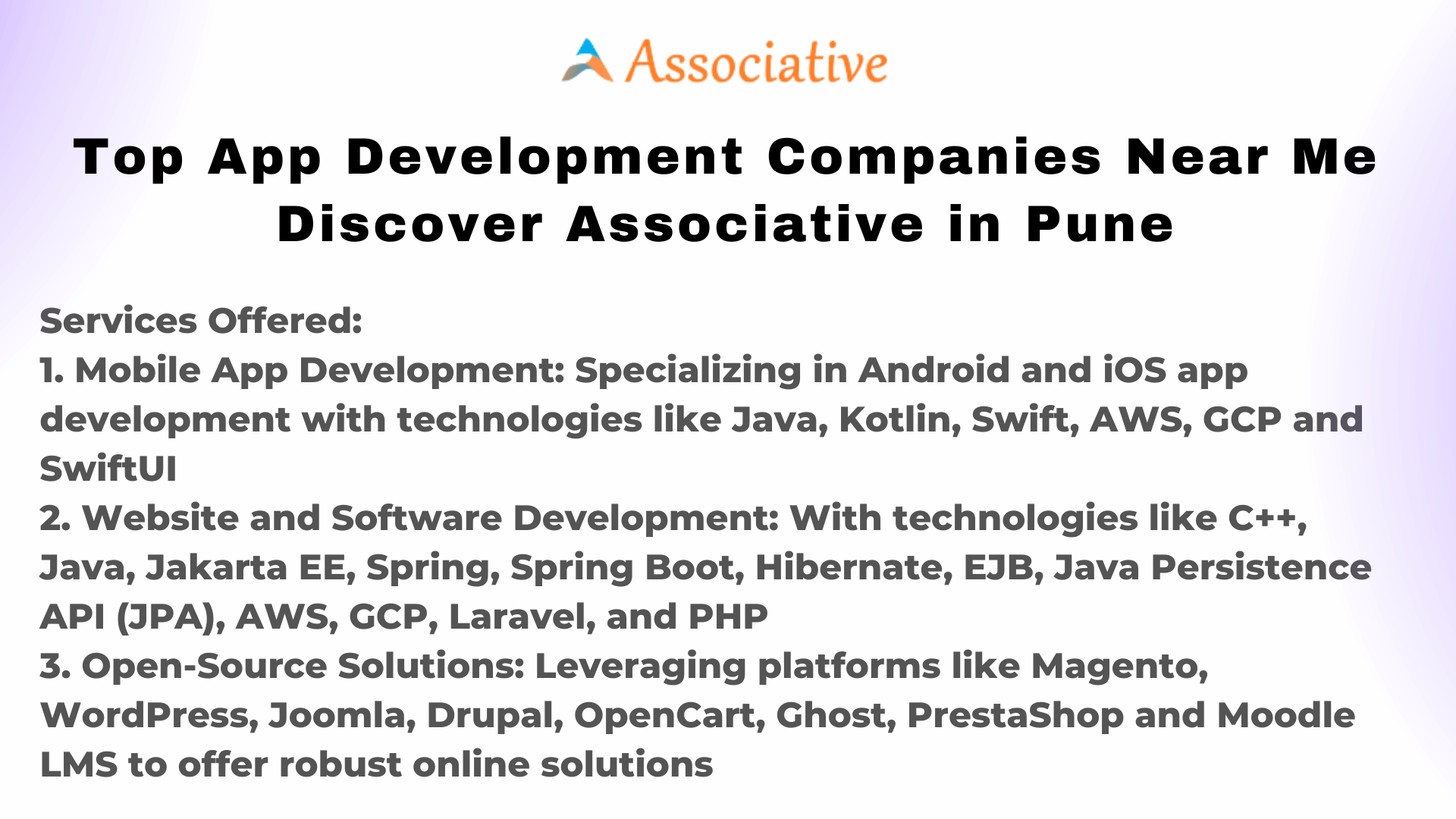 Top App Development Companies Near Me Discover Associative in Pune