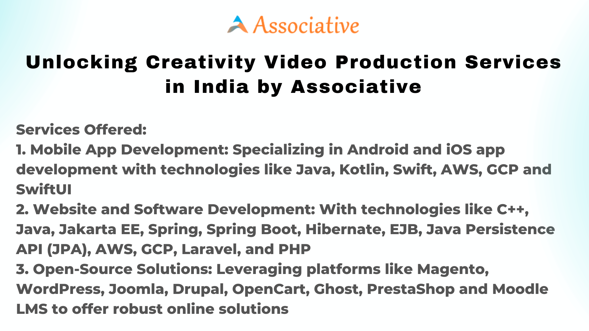 Unlocking Creativity Video Production Services in India by Associative