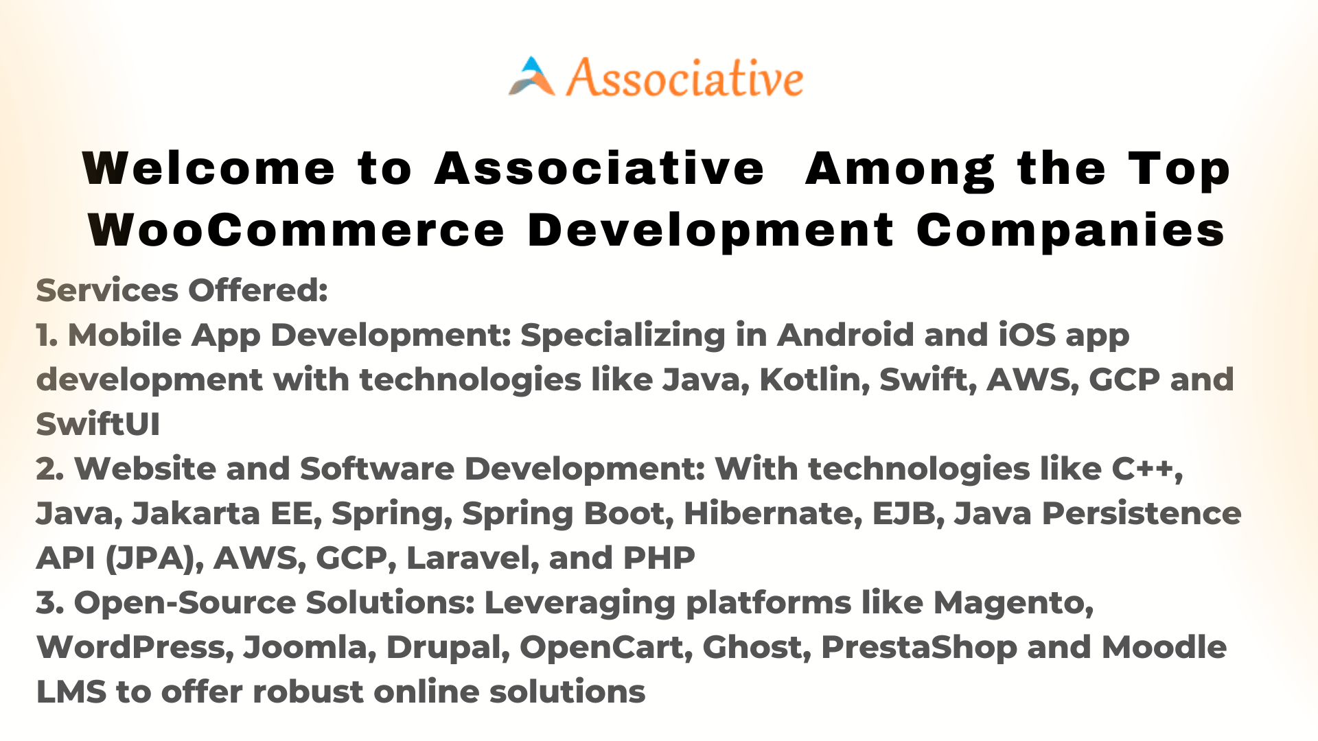 Welcome to Associative Among the Top WooCommerce Development Companies
