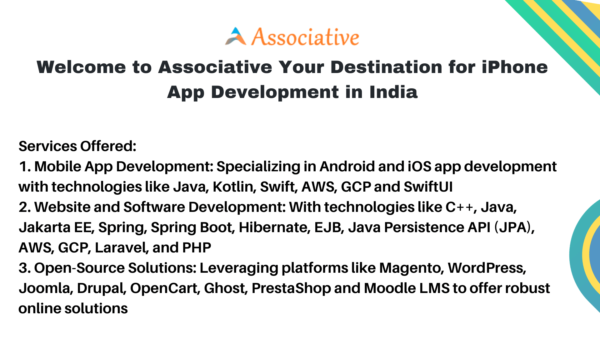 Welcome to Associative Your Destination for iPhone App Development in India