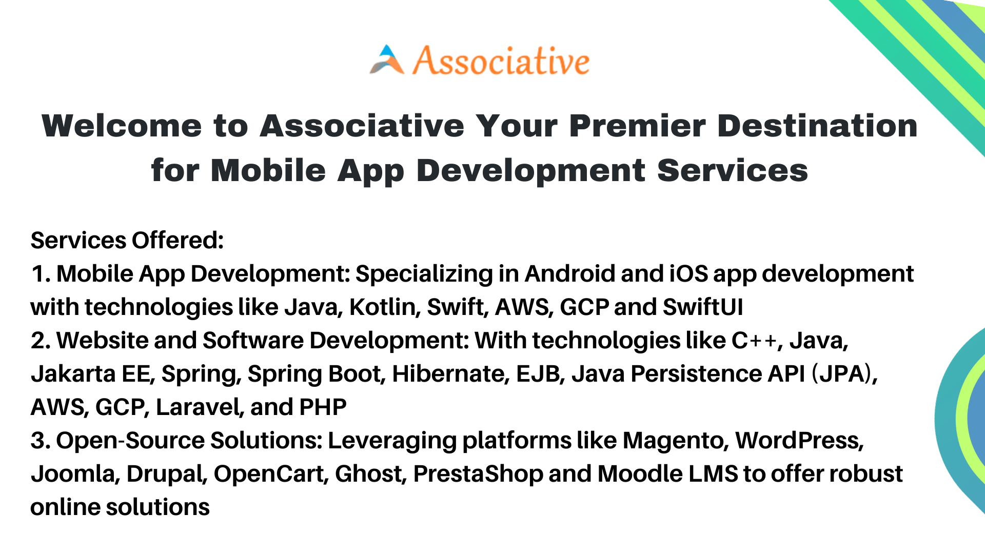 Welcome to Associative Your Premier Destination for Mobile App Development Services